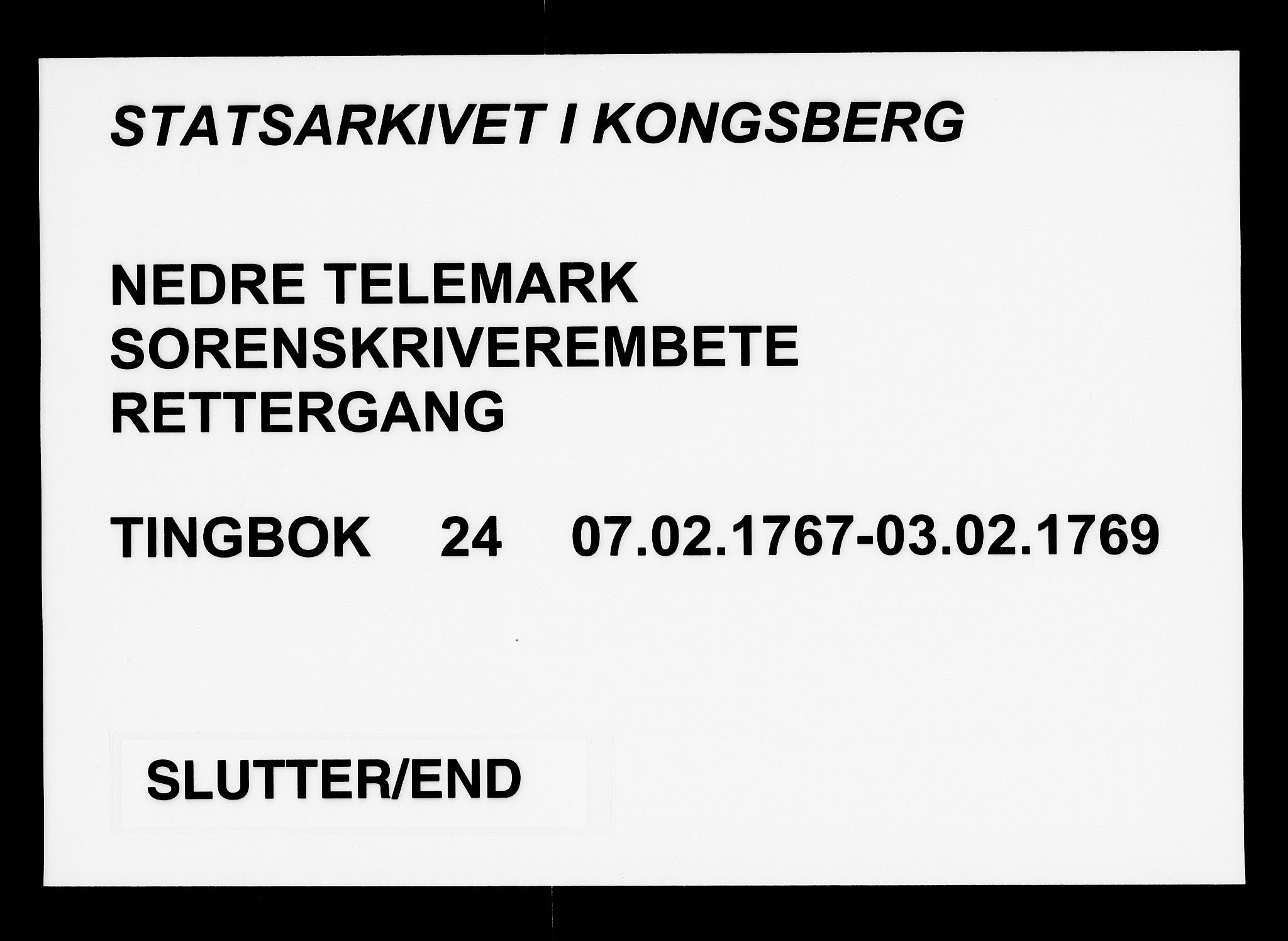 Nedre Telemark sorenskriveri, SAKO/A-135/F/Fa/L0024: Tingbok, 1767-1769