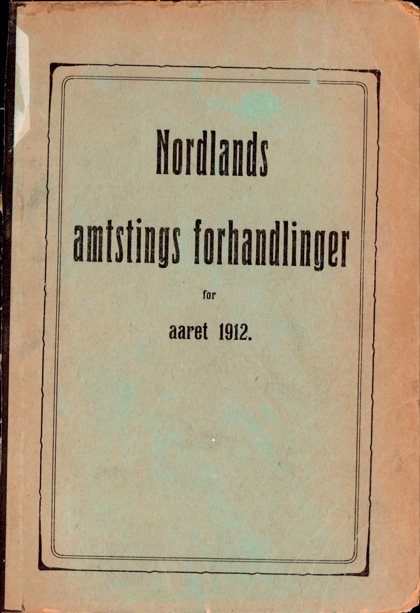 Nordland Fylkeskommune. Fylkestinget, AIN/NFK-17/176/A/Ac/L0035: Fylkestingsforhandlinger 1912, 1912