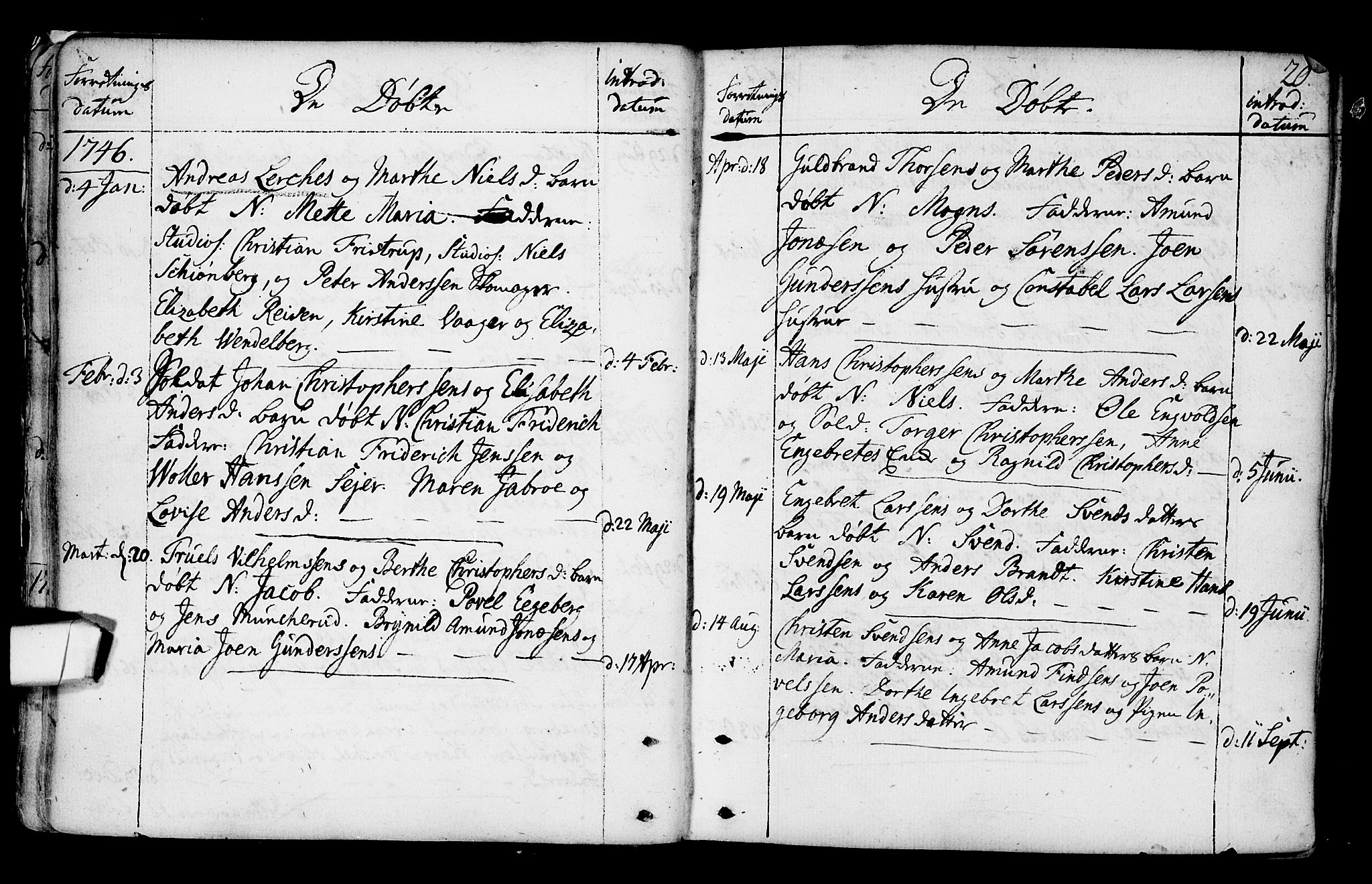 Gamlebyen prestekontor Kirkebøker, AV/SAO-A-10884/F/Fa/L0001: Ministerialbok nr. 1, 1734-1818, s. 20