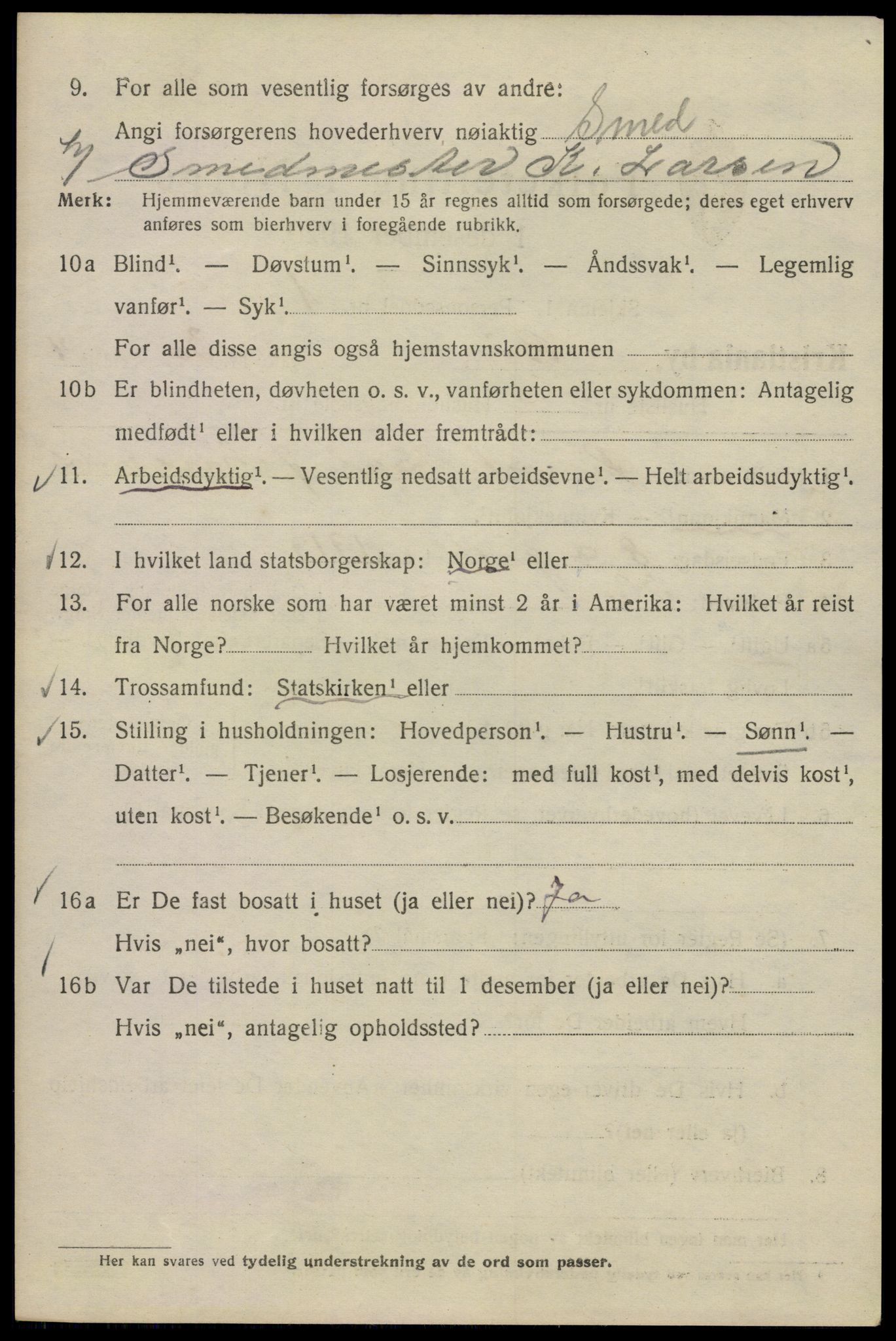 SAO, Folketelling 1920 for 0301 Kristiania kjøpstad, 1920, s. 181536