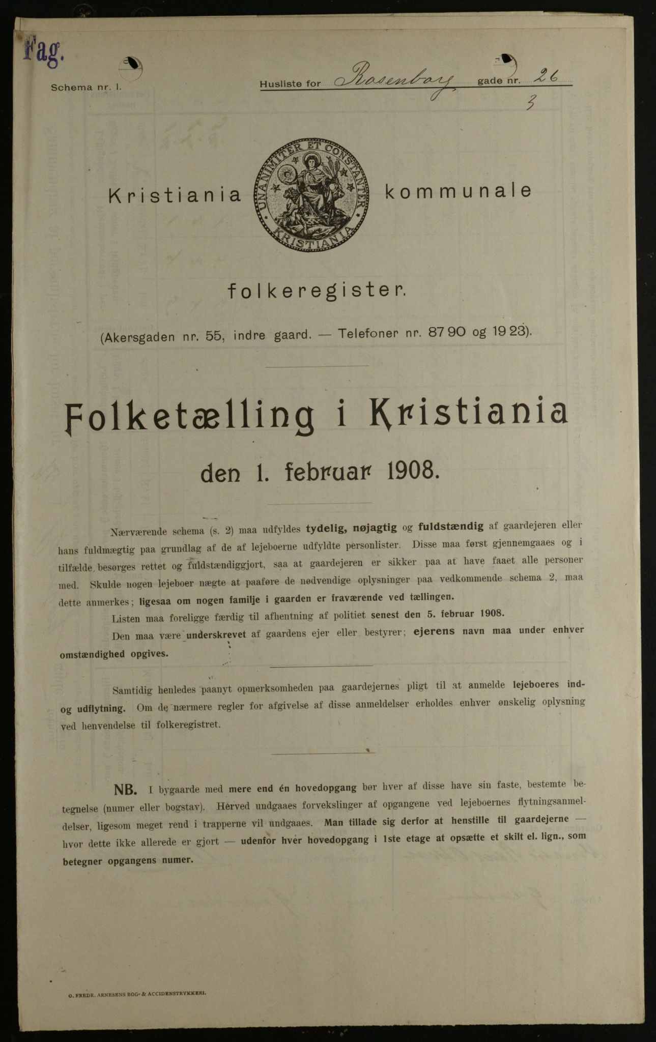 OBA, Kommunal folketelling 1.2.1908 for Kristiania kjøpstad, 1908, s. 75178