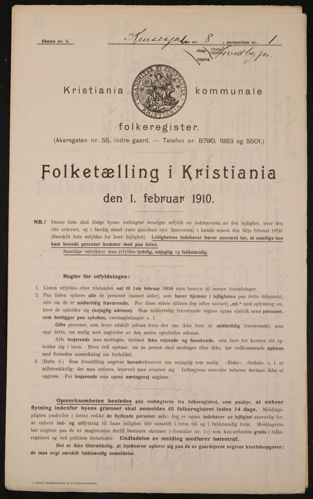 OBA, Kommunal folketelling 1.2.1910 for Kristiania, 1910, s. 53349