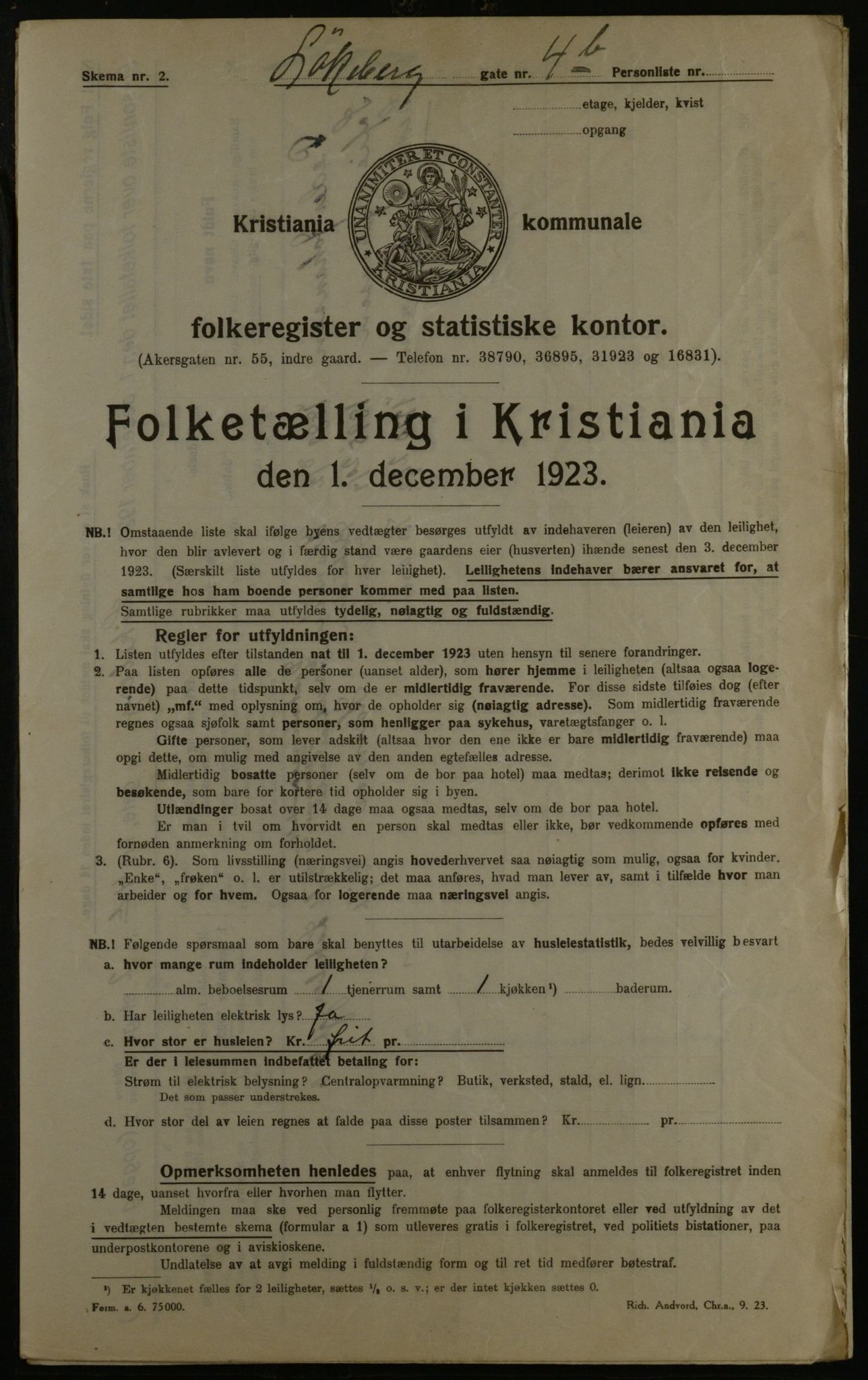 OBA, Kommunal folketelling 1.12.1923 for Kristiania, 1923, s. 65128