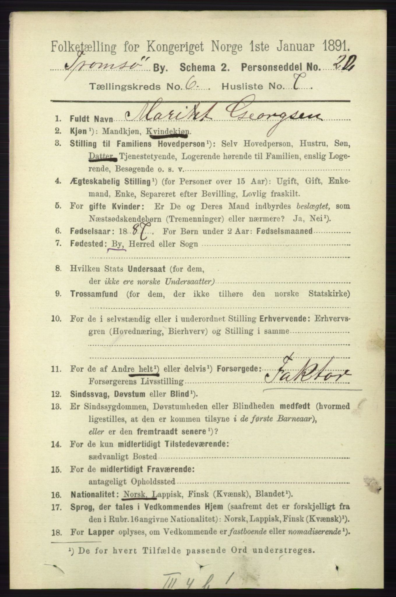 RA, Folketelling 1891 for 1902 Tromsø kjøpstad, 1891, s. 5618