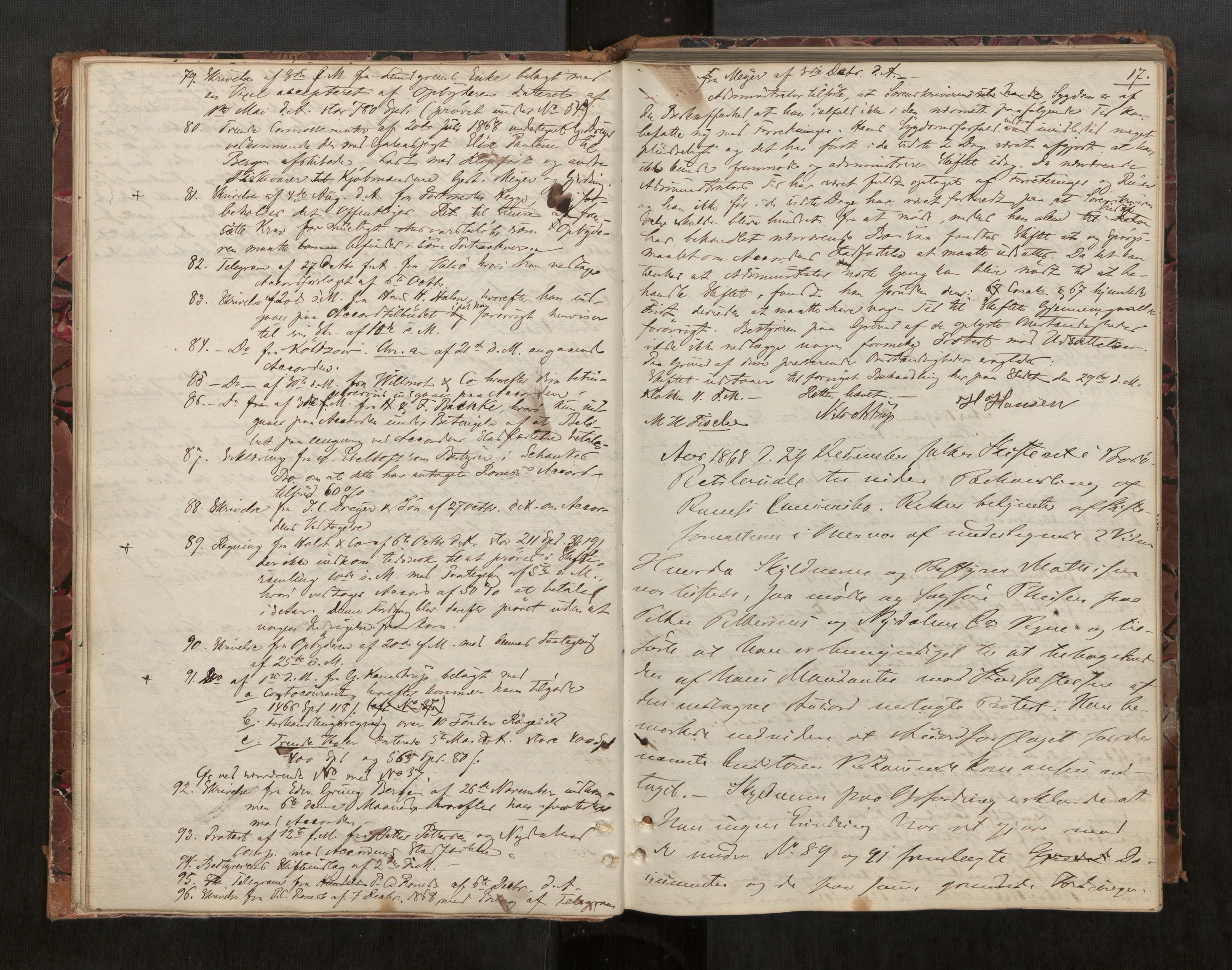 Salten sorenskriveri, AV/SAT-A-4578/1/3/3B/L0007: Skiftebehandlingsprotokoll, 1868-1879, s. 17