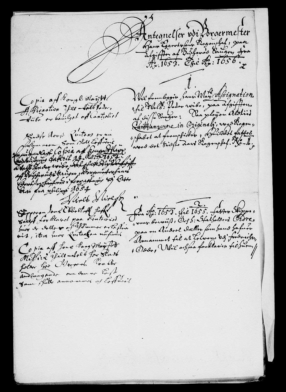 Rentekammeret inntil 1814, Reviderte regnskaper, Lensregnskaper, AV/RA-EA-5023/R/Rb/Rbj/L0001: Sager ved Buskerud, 1629-1660.  Sager på Moss, 1642-1653, 1627-1660