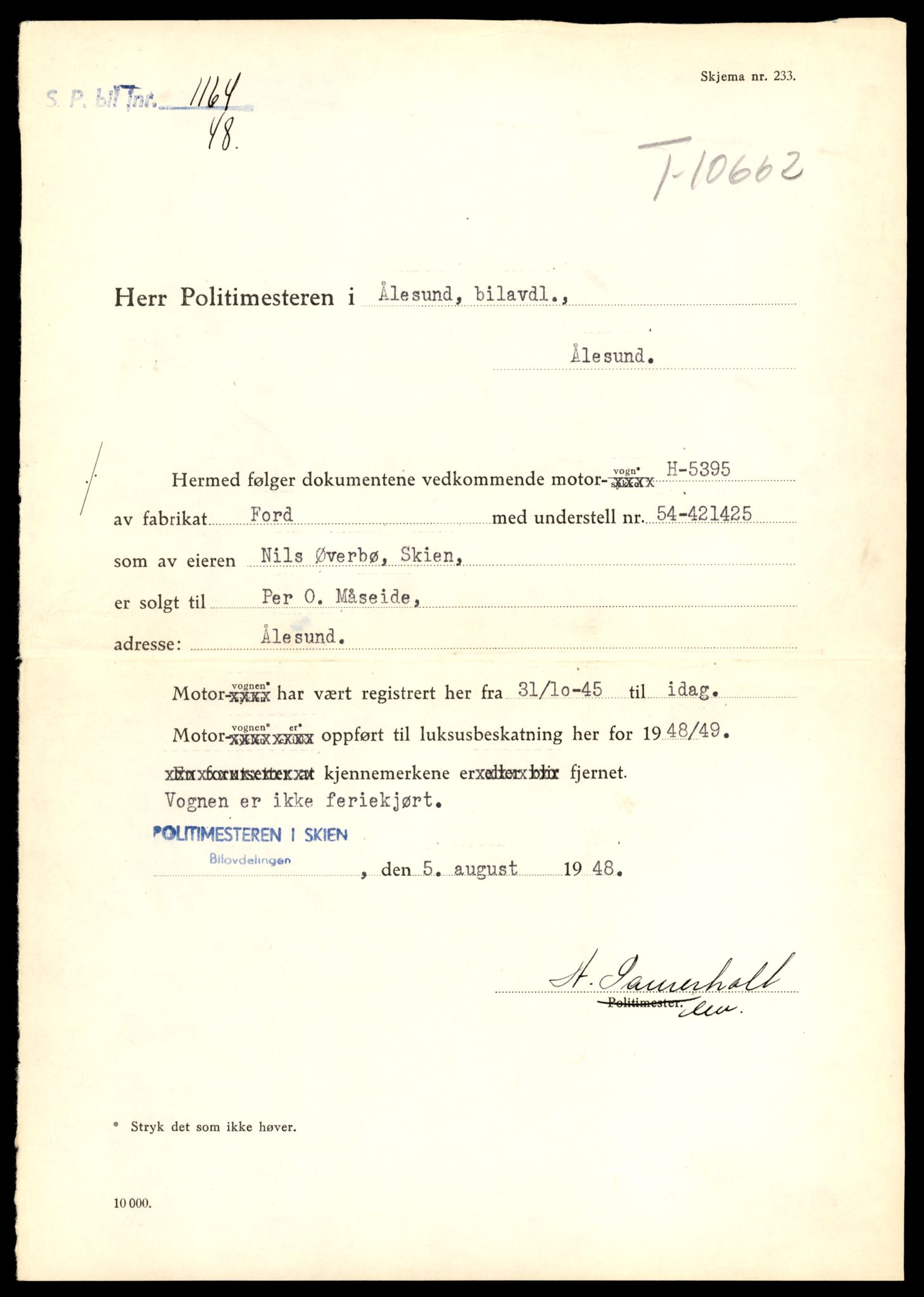 Møre og Romsdal vegkontor - Ålesund trafikkstasjon, AV/SAT-A-4099/F/Fe/L0022: Registreringskort for kjøretøy T 10584 - T 10694, 1927-1998, s. 2193