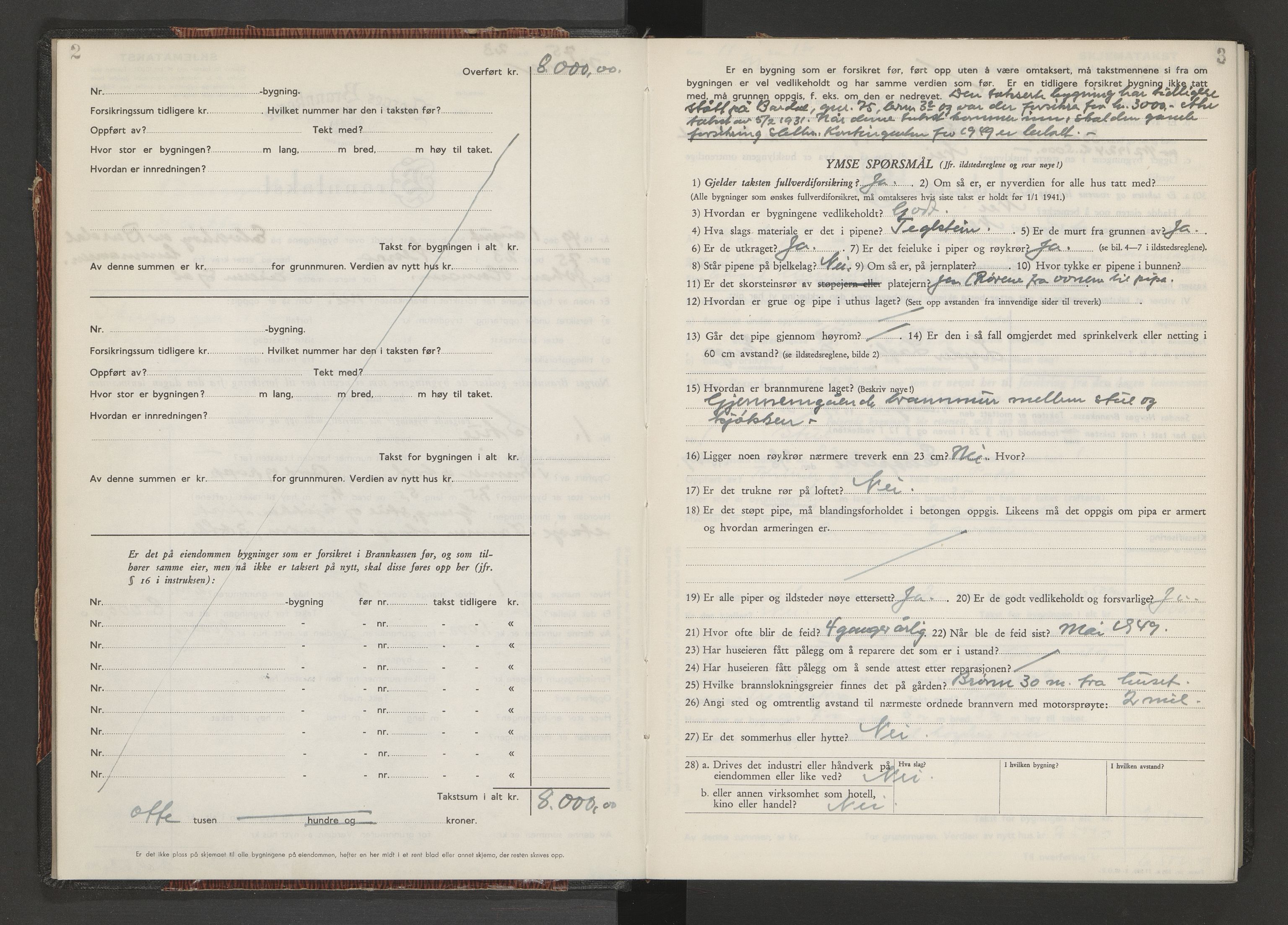 Norges Brannkasse Nesna, AV/SAT-A-5575/Fb/L0011: Branntakstprotokoll, 1949-1953