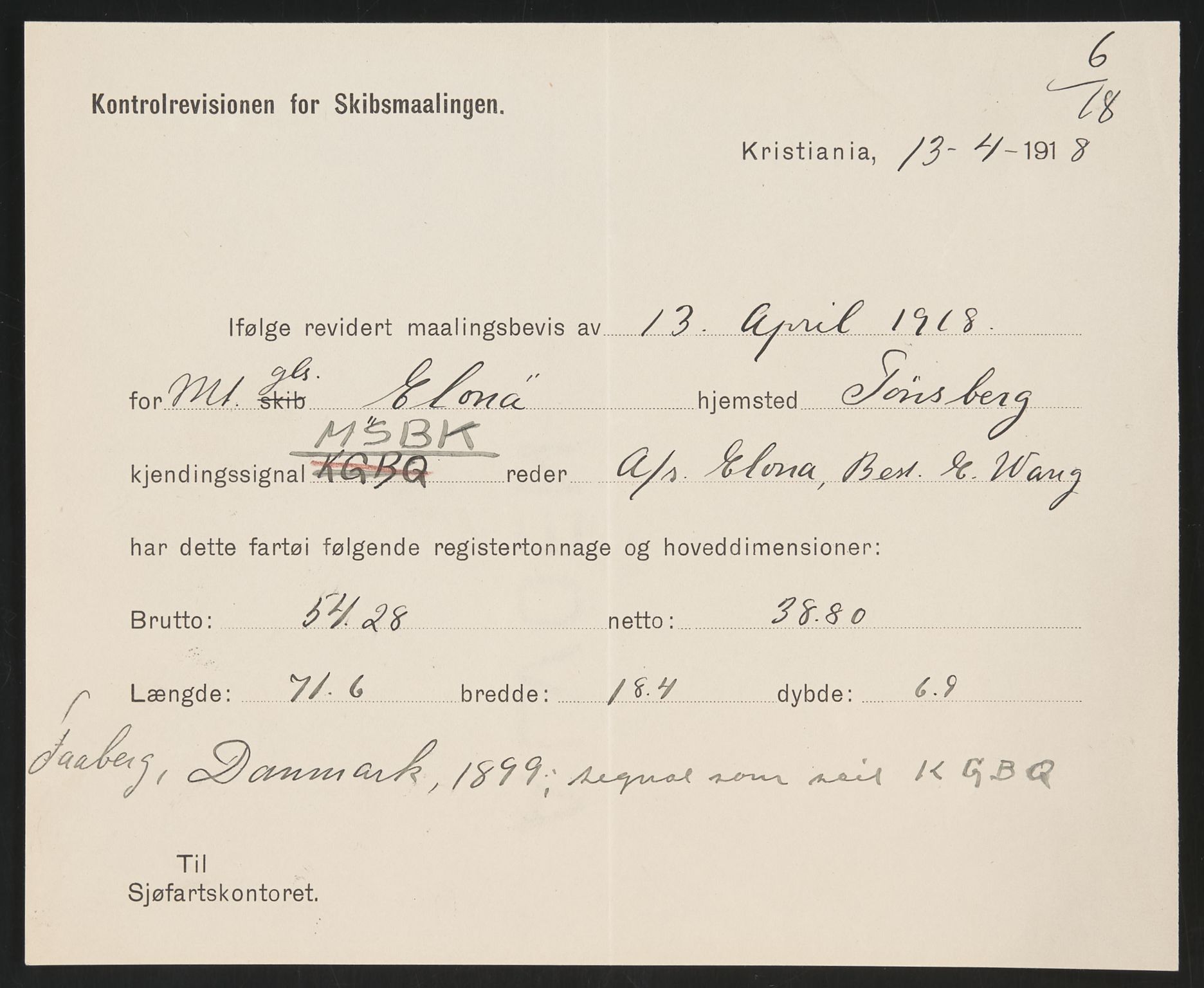 Sjøfartsdirektoratet med forløpere, skipsmapper slettede skip, RA/S-4998/F/Fa/L0292: --, 1869-1930, s. 147