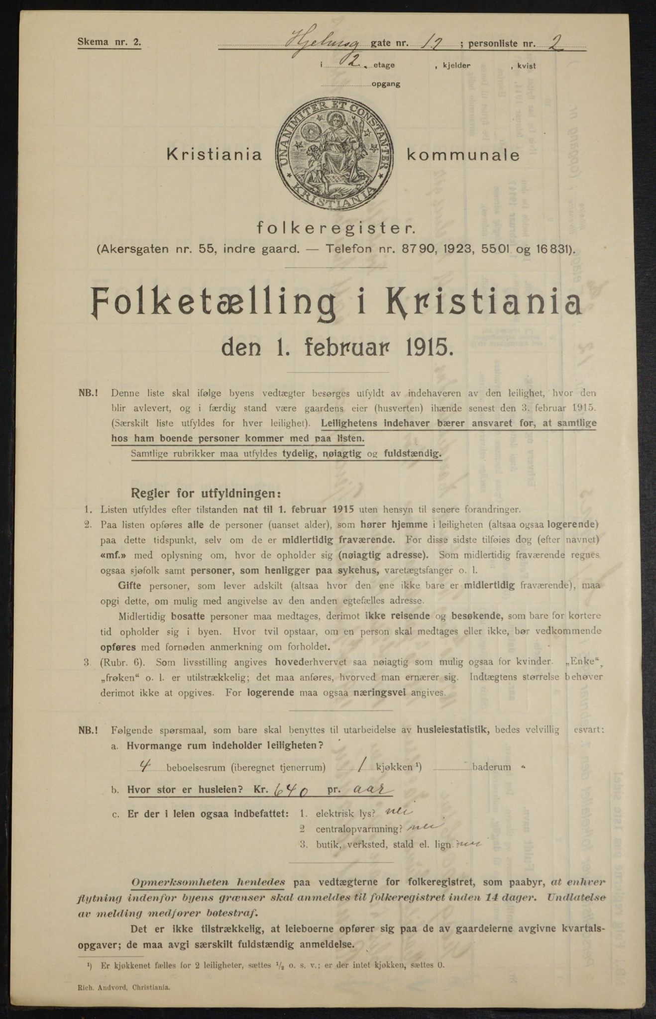 OBA, Kommunal folketelling 1.2.1915 for Kristiania, 1915, s. 39848