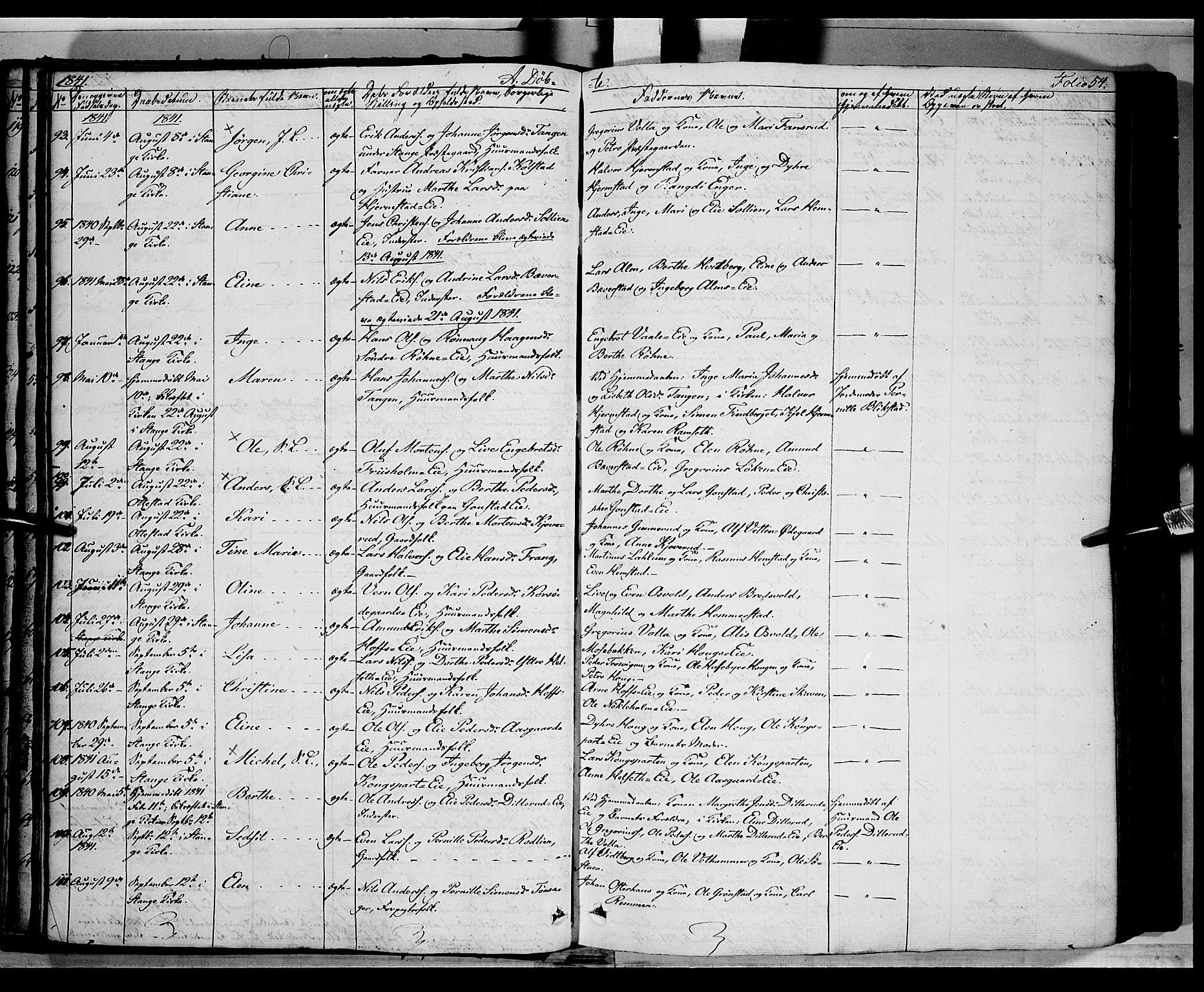 Stange prestekontor, AV/SAH-PREST-002/K/L0010: Ministerialbok nr. 10, 1835-1845, s. 54