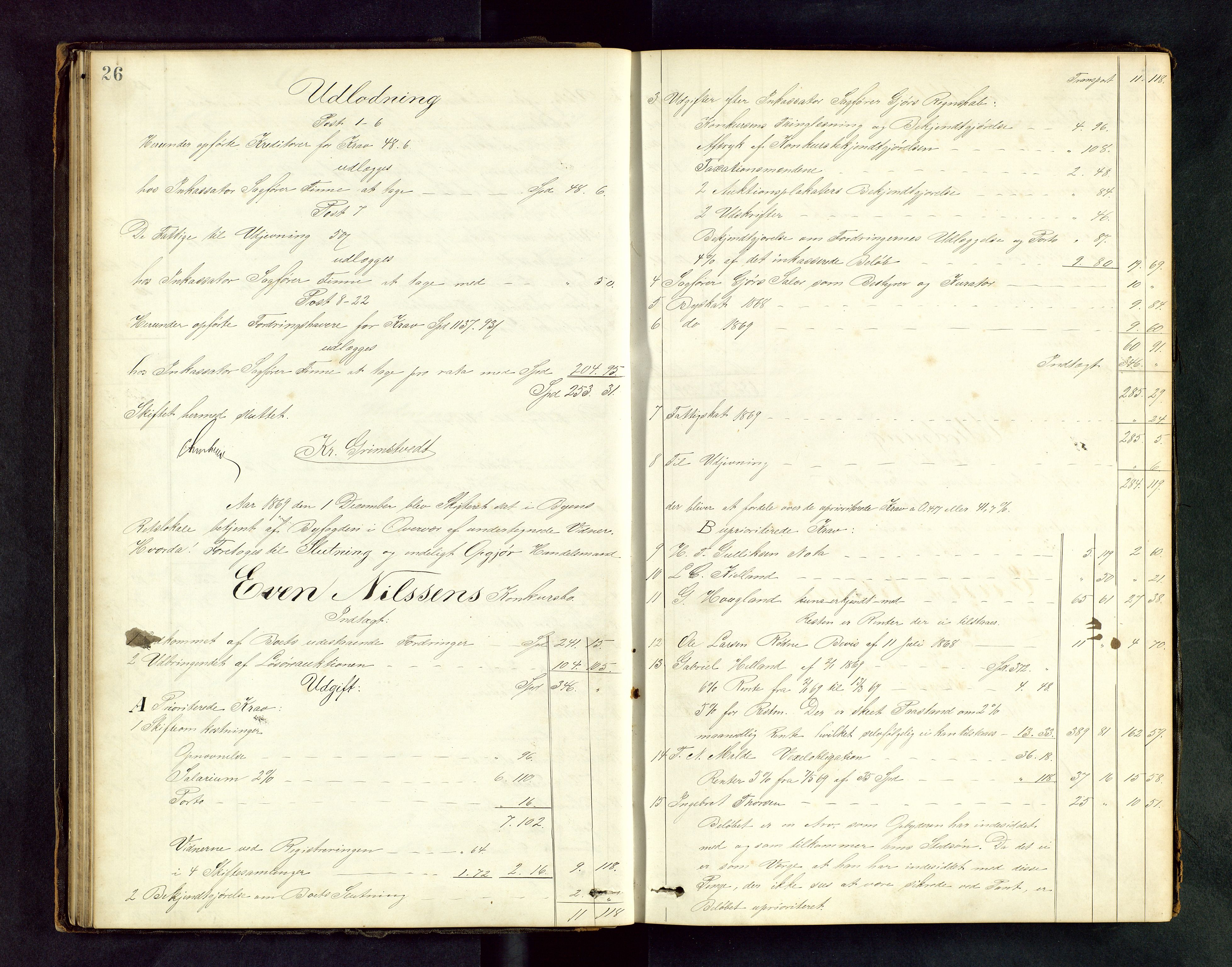 Stavanger byfogd, AV/SAST-A-101408/001/5/50/503BD/L0001: Skifteutlodningsprotokoll, 1869-1871, s. 26