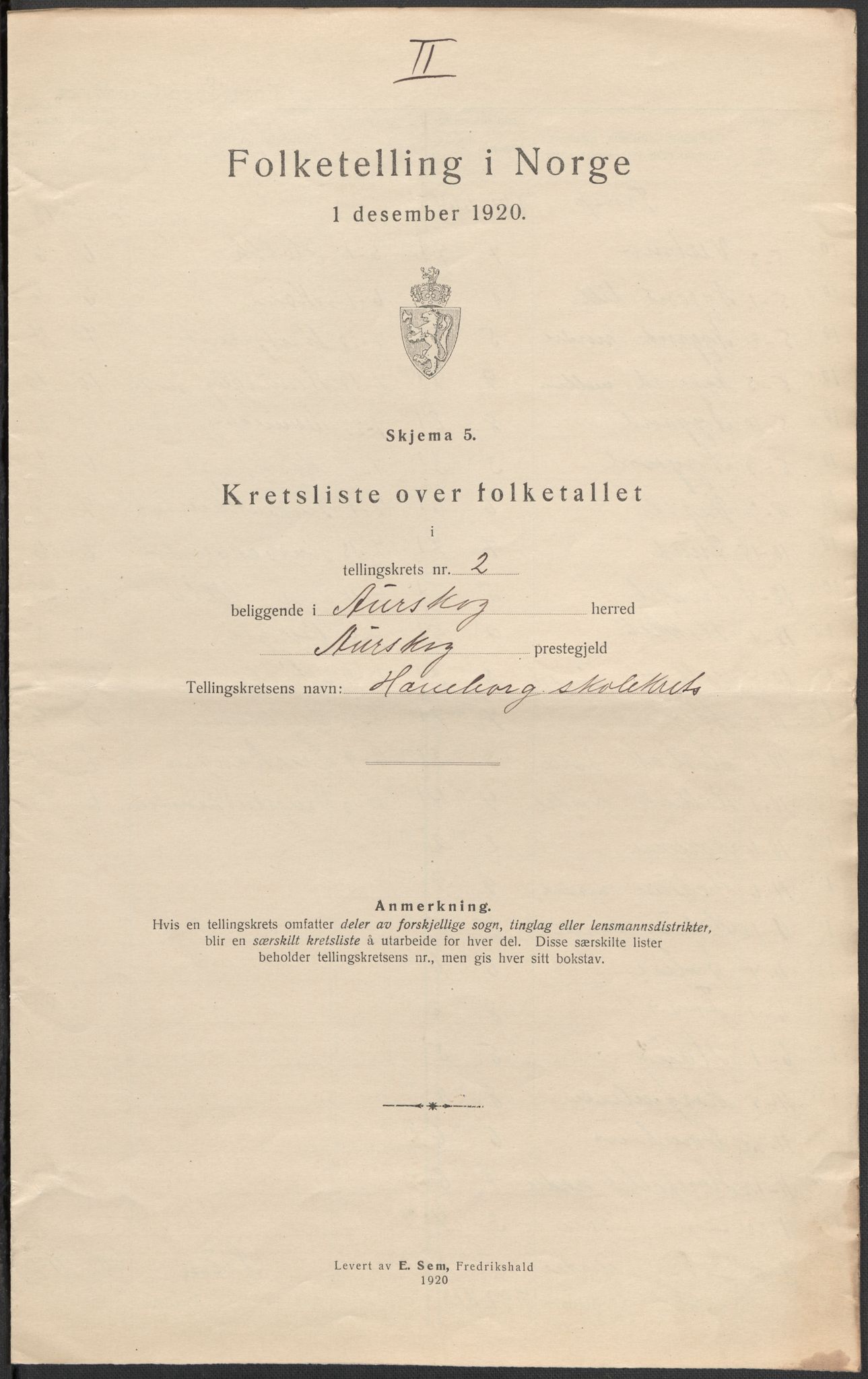 SAO, Folketelling 1920 for 0224 Aurskog herred, 1920, s. 9