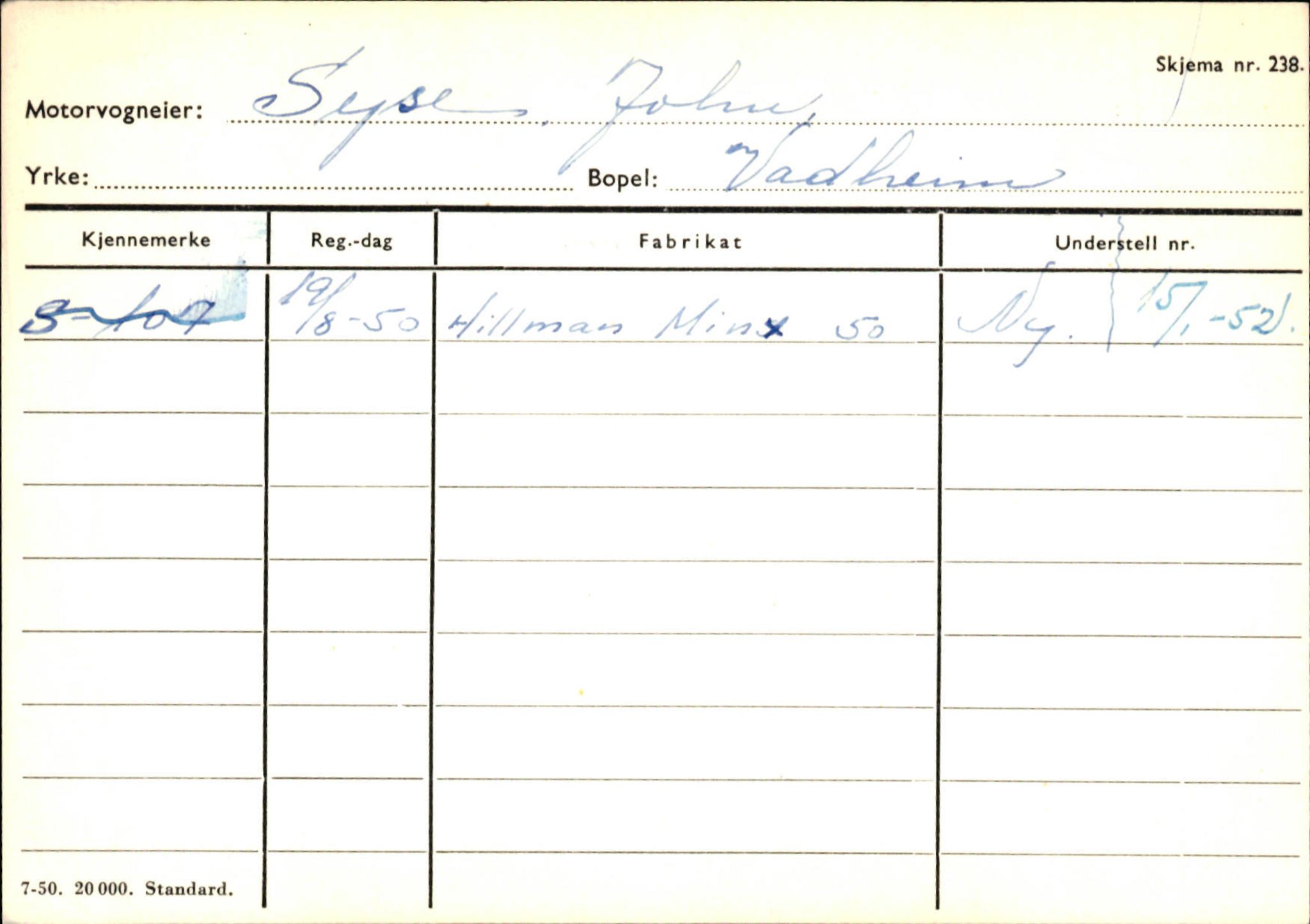 Statens vegvesen, Sogn og Fjordane vegkontor, SAB/A-5301/4/F/L0131: Eigarregister Høyanger P-Å. Stryn S-Å, 1945-1975, s. 471