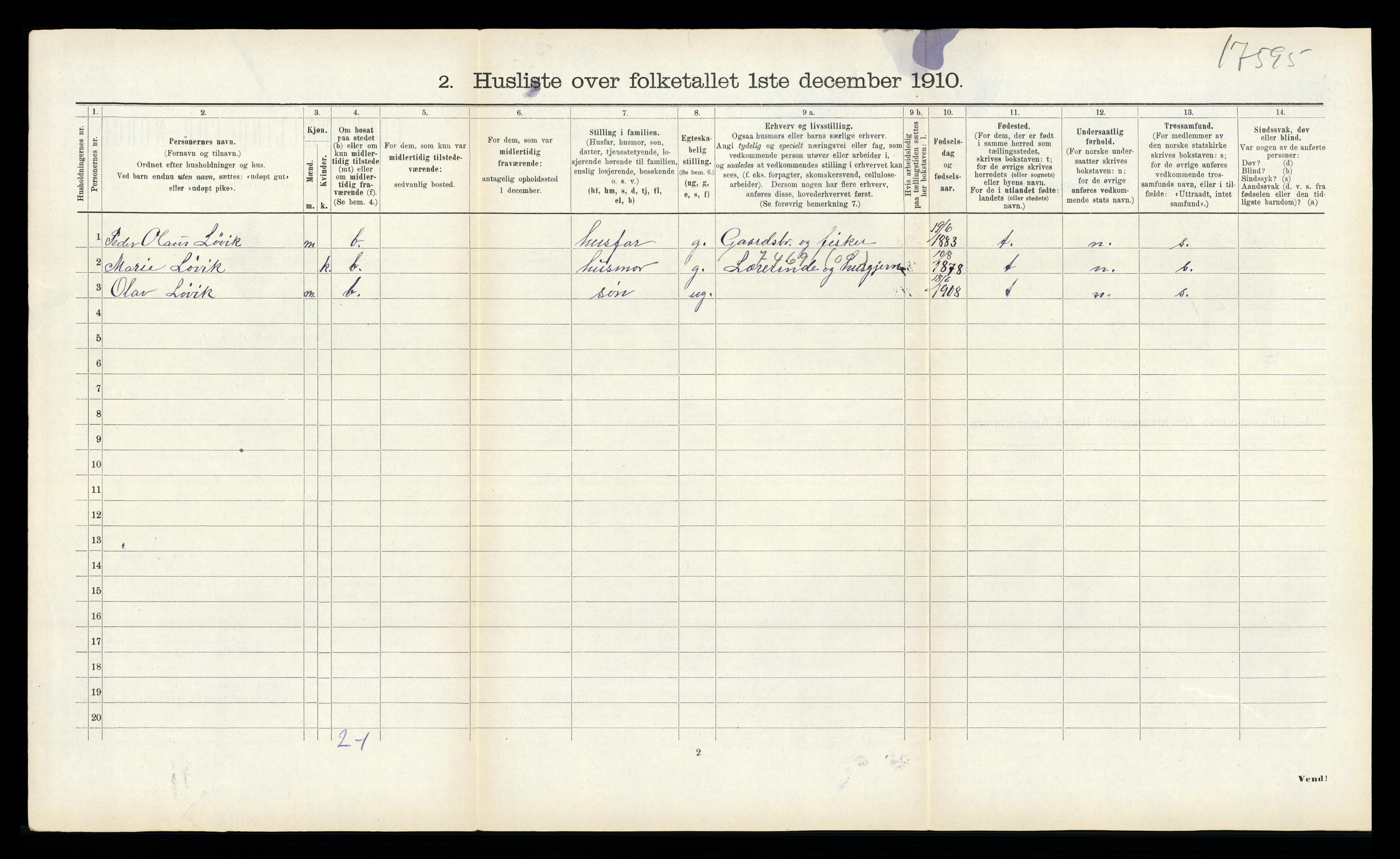RA, Folketelling 1910 for 1545 Aukra herred, 1910, s. 239
