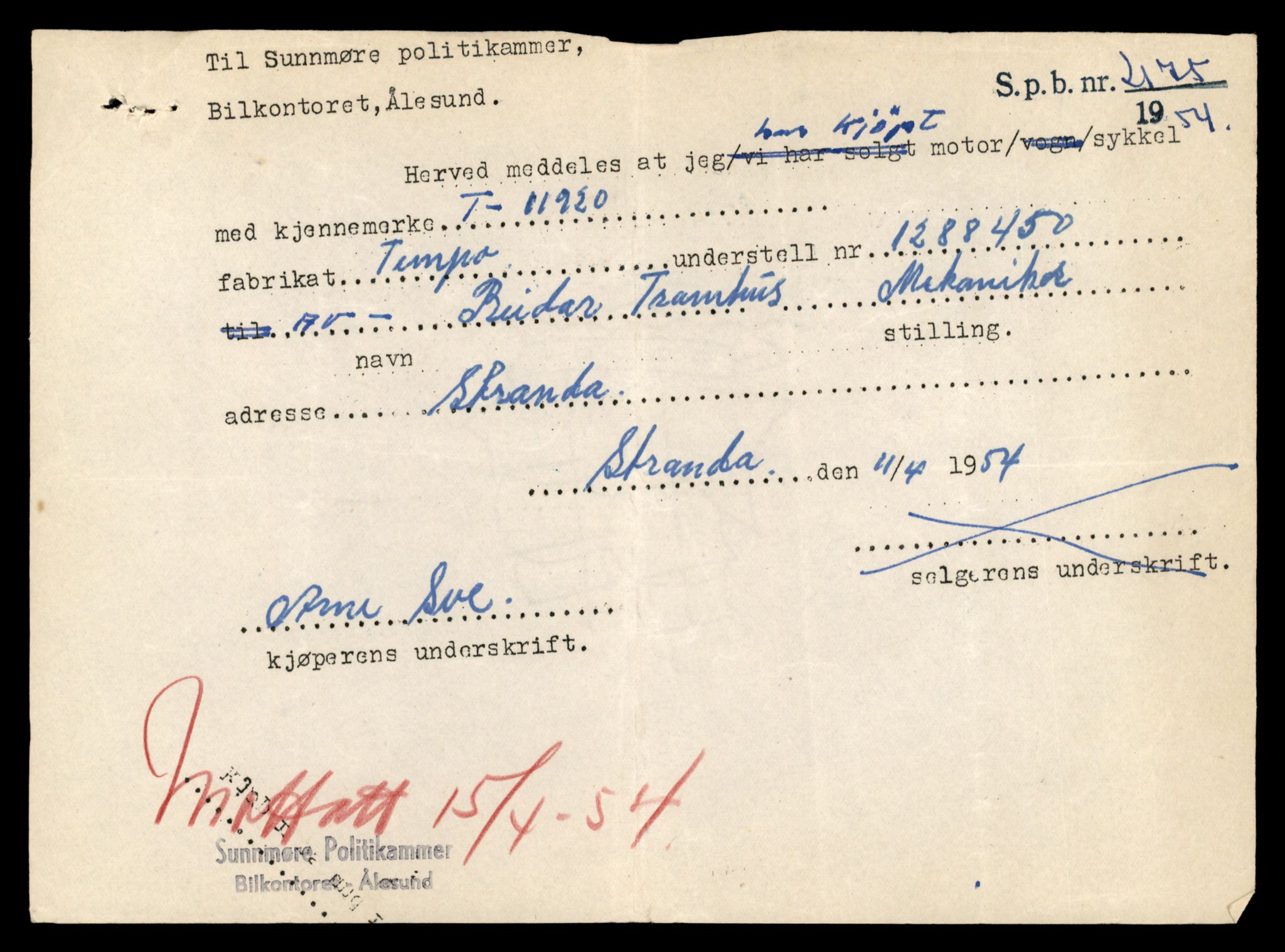 Møre og Romsdal vegkontor - Ålesund trafikkstasjon, AV/SAT-A-4099/F/Fe/L0031: Registreringskort for kjøretøy T 11800 - T 11996, 1927-1998, s. 2091