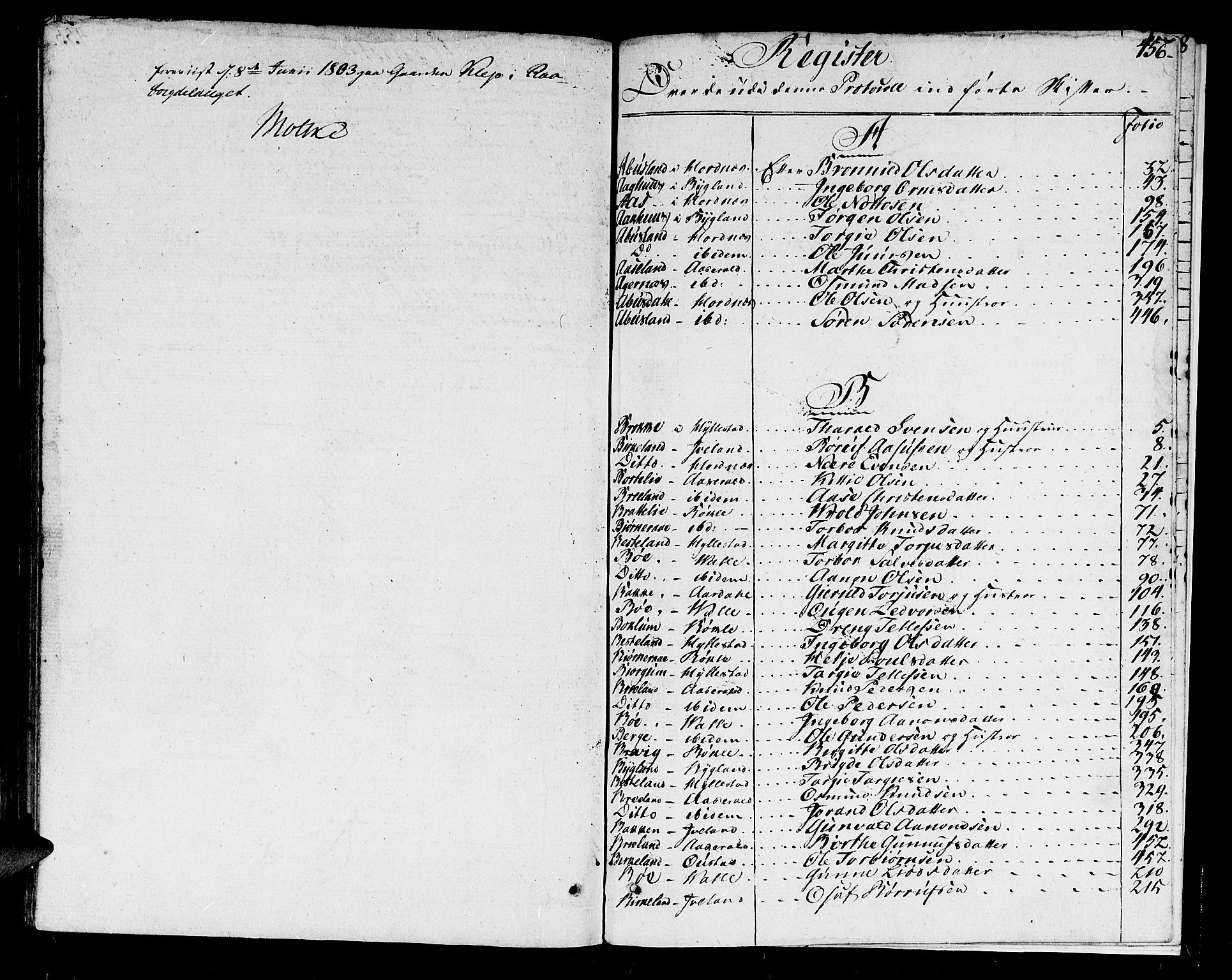 Setesdal sorenskriveri, SAK/1221-0011/H/Hc/L0012: Skifteprotokoll nr 11 med register, 1793-1800, s. 455b-456a