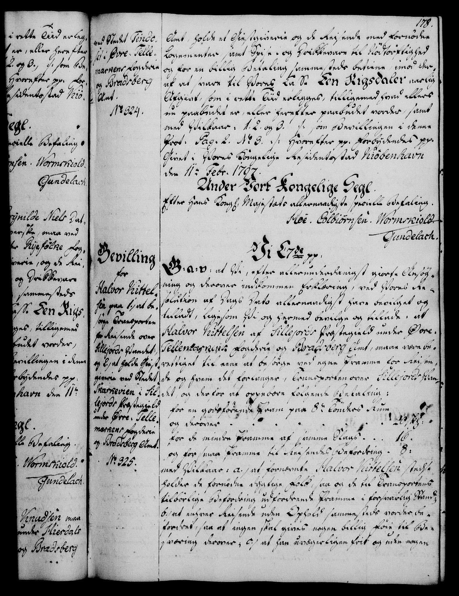 Rentekammeret, Kammerkanselliet, AV/RA-EA-3111/G/Gg/Gga/L0016: Norsk ekspedisjonsprotokoll med register (merket RK 53.16), 1794-1800, s. 178
