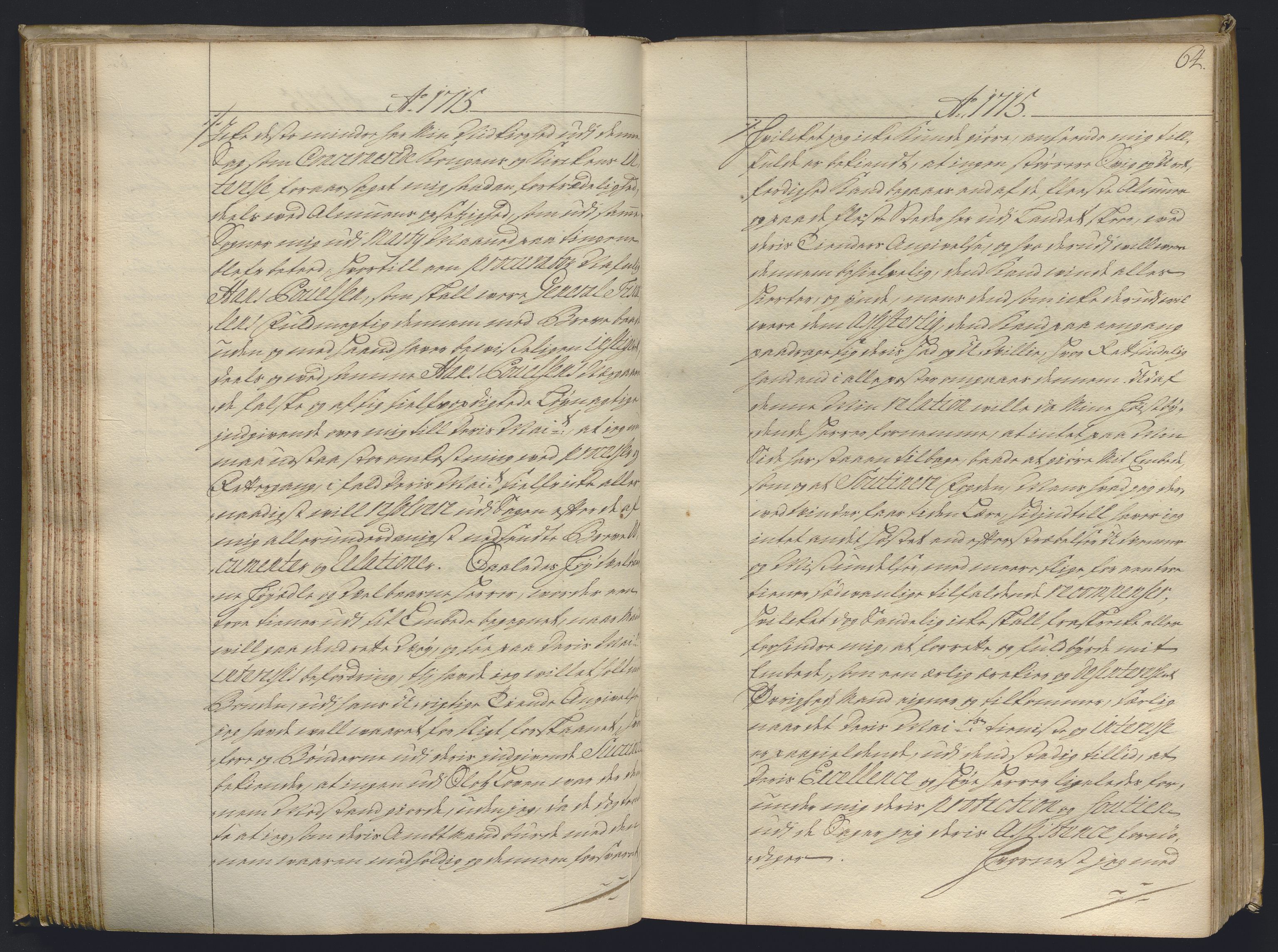 Kristiania stiftamt, AV/SAO-A-10386/B/Ba/L0004: Kopibok, 1715-1717, s. 63b-64a