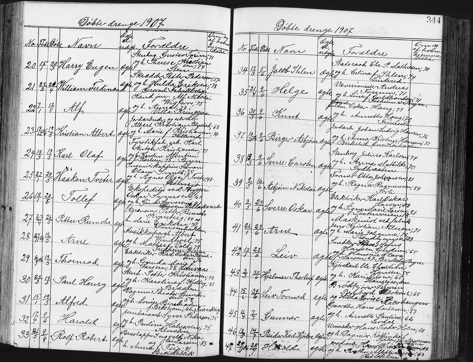 Østre Aker prestekontor Kirkebøker, AV/SAO-A-10840/G/Ga/L0003: Klokkerbok nr. I 3, 1868-1913, s. 344