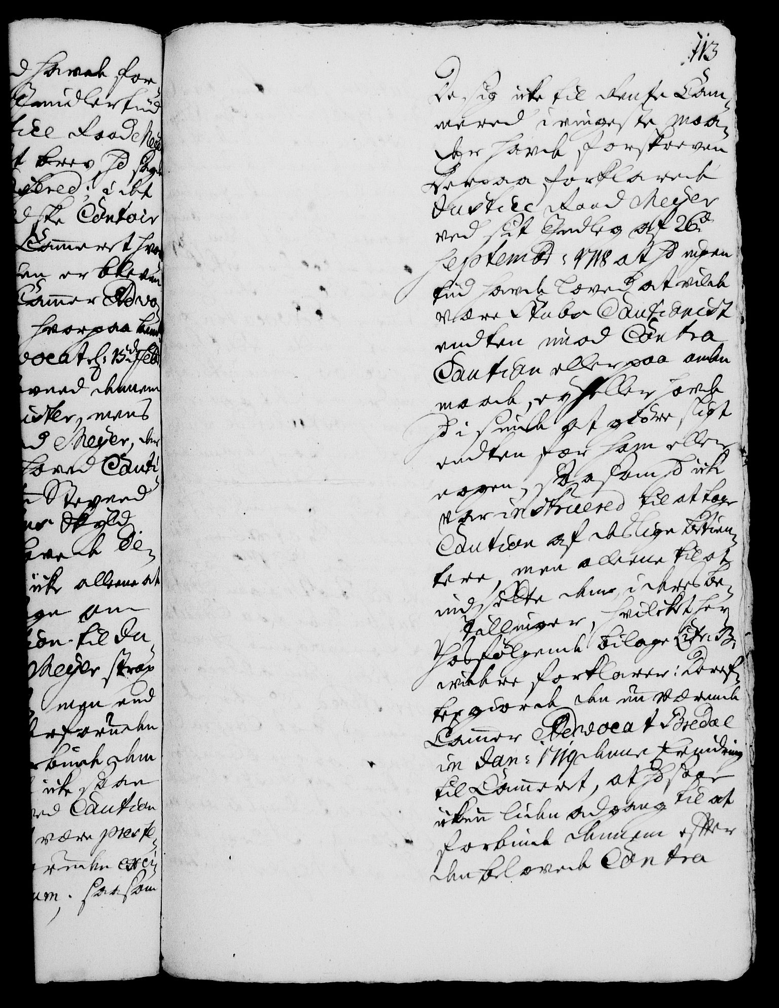 Rentekammeret, Kammerkanselliet, RA/EA-3111/G/Gh/Gha/L0003: Norsk ekstraktmemorialprotokoll, sak. 600-765 (merket RK 53.48), 1720-1721, s. 113
