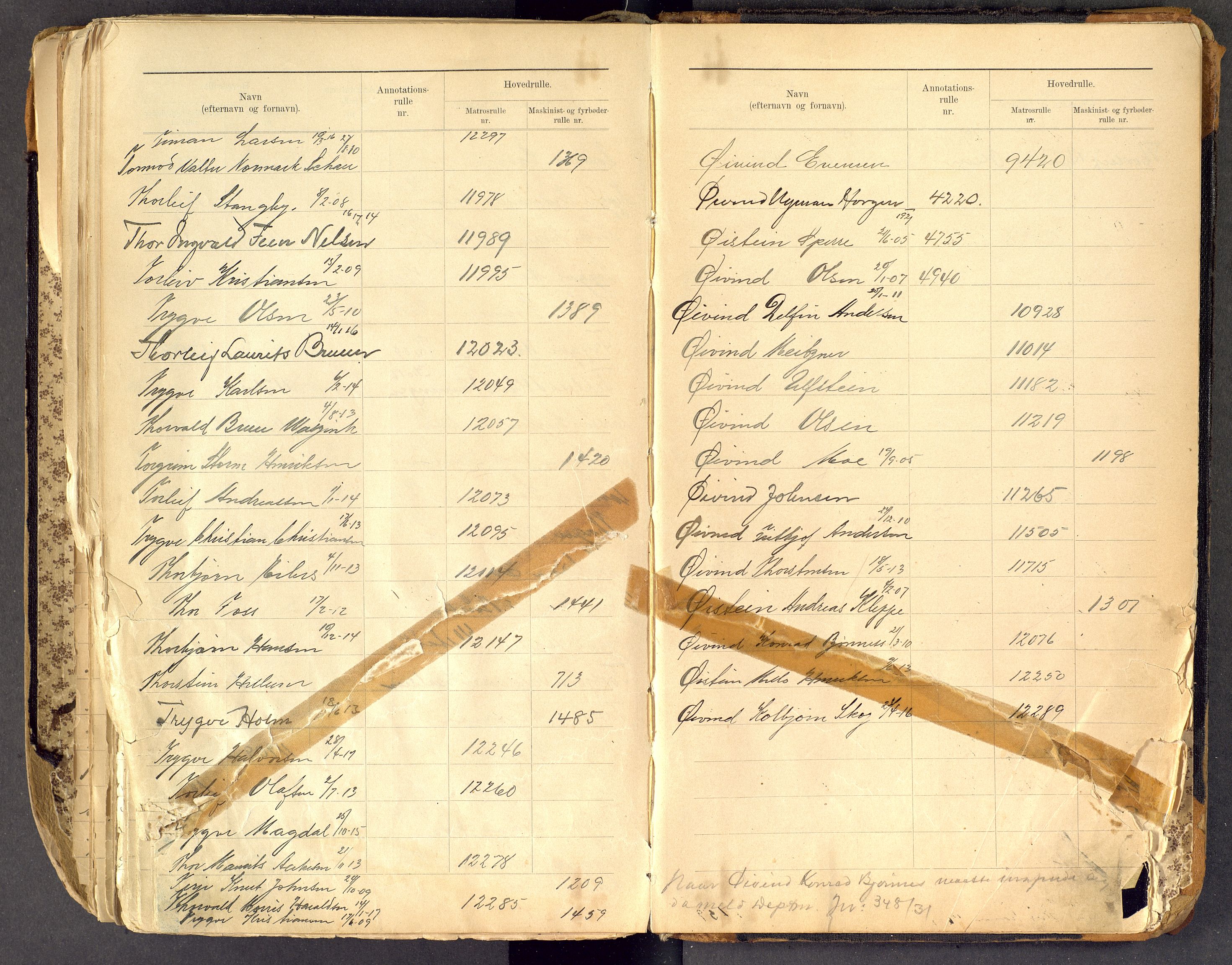 Tønsberg innrulleringskontor, AV/SAKO-A-786/G/Ga/L0002: Register til annotasjons- og hovedrulle, 1907-1933, s. 213
