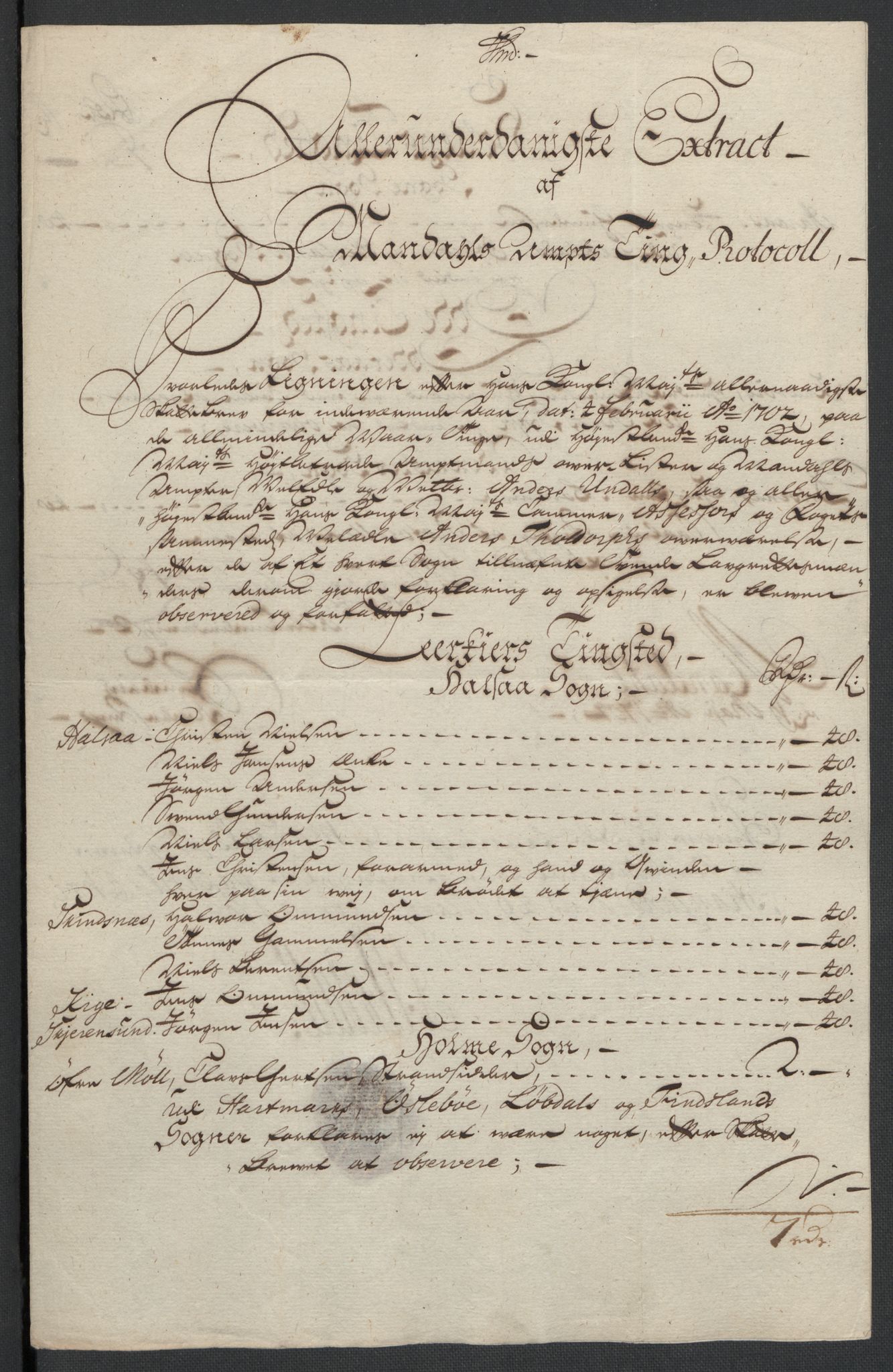 Rentekammeret inntil 1814, Reviderte regnskaper, Fogderegnskap, AV/RA-EA-4092/R43/L2549: Fogderegnskap Lista og Mandal, 1701-1702, s. 269