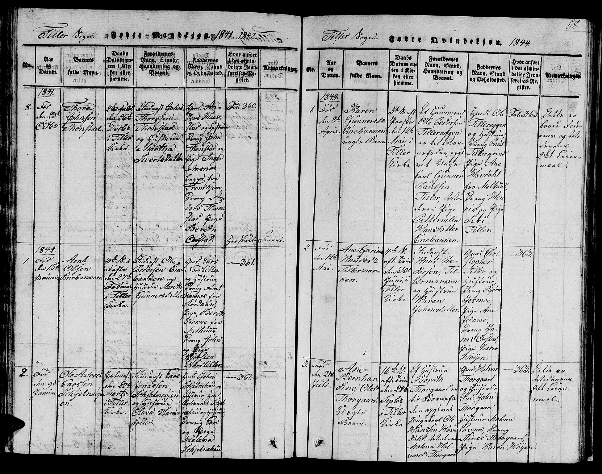 Ministerialprotokoller, klokkerbøker og fødselsregistre - Sør-Trøndelag, AV/SAT-A-1456/621/L0458: Klokkerbok nr. 621C01, 1816-1865, s. 58