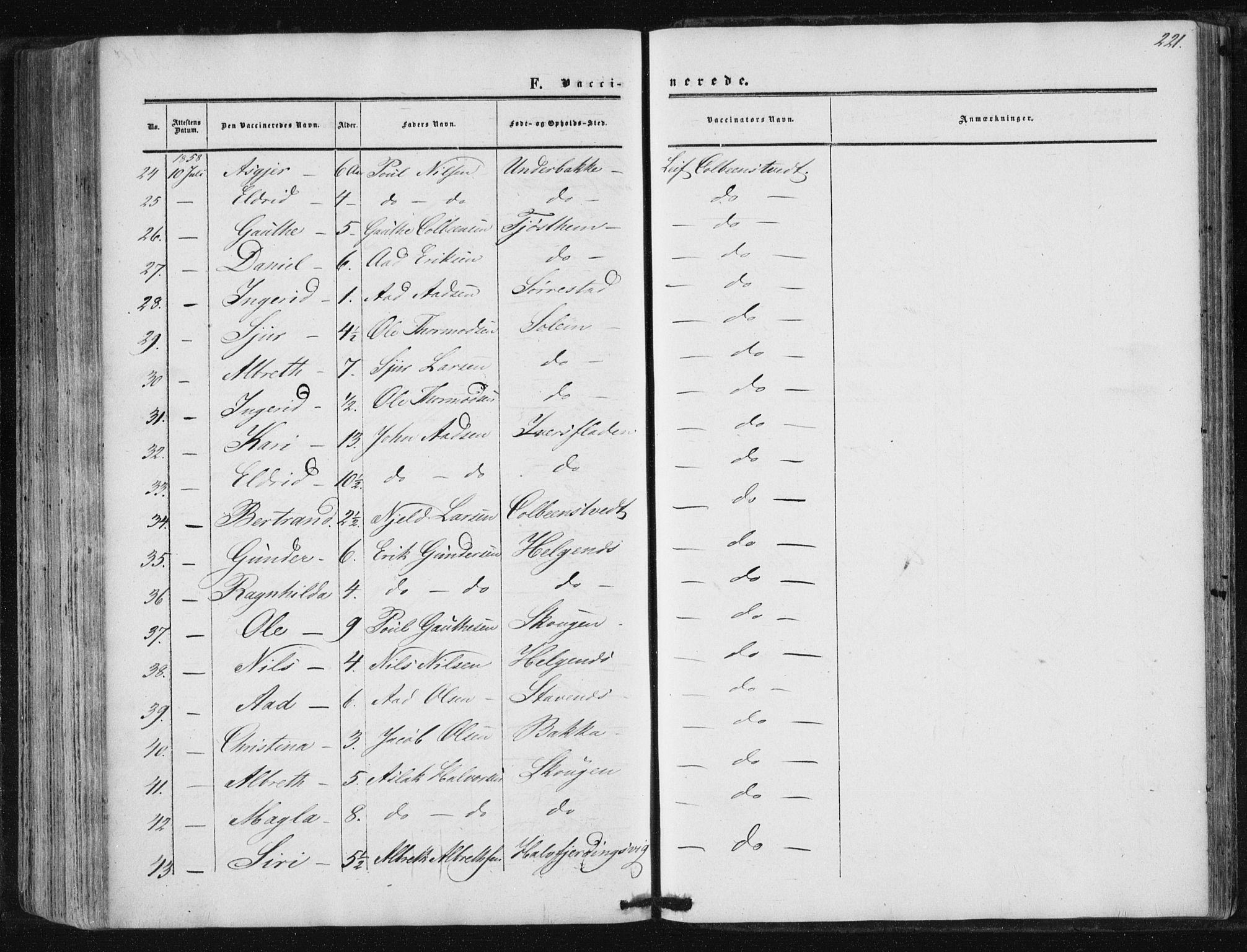 Suldal sokneprestkontor, AV/SAST-A-101845/01/IV/L0009: Ministerialbok nr. A 9, 1854-1868, s. 221