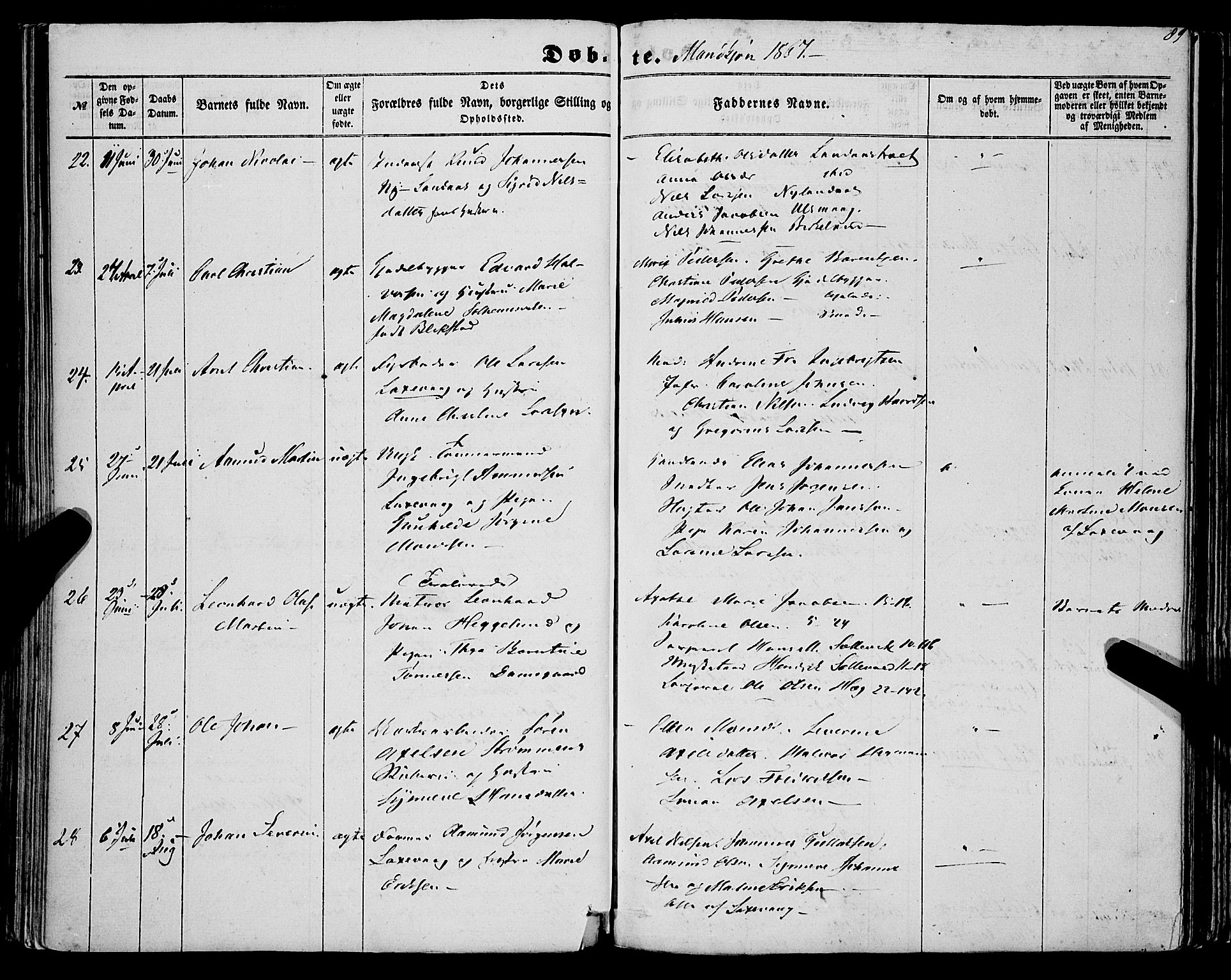 St. Jørgens hospital og Årstad sokneprestembete, AV/SAB-A-99934: Ministerialbok nr. A 5, 1857-1869, s. 89