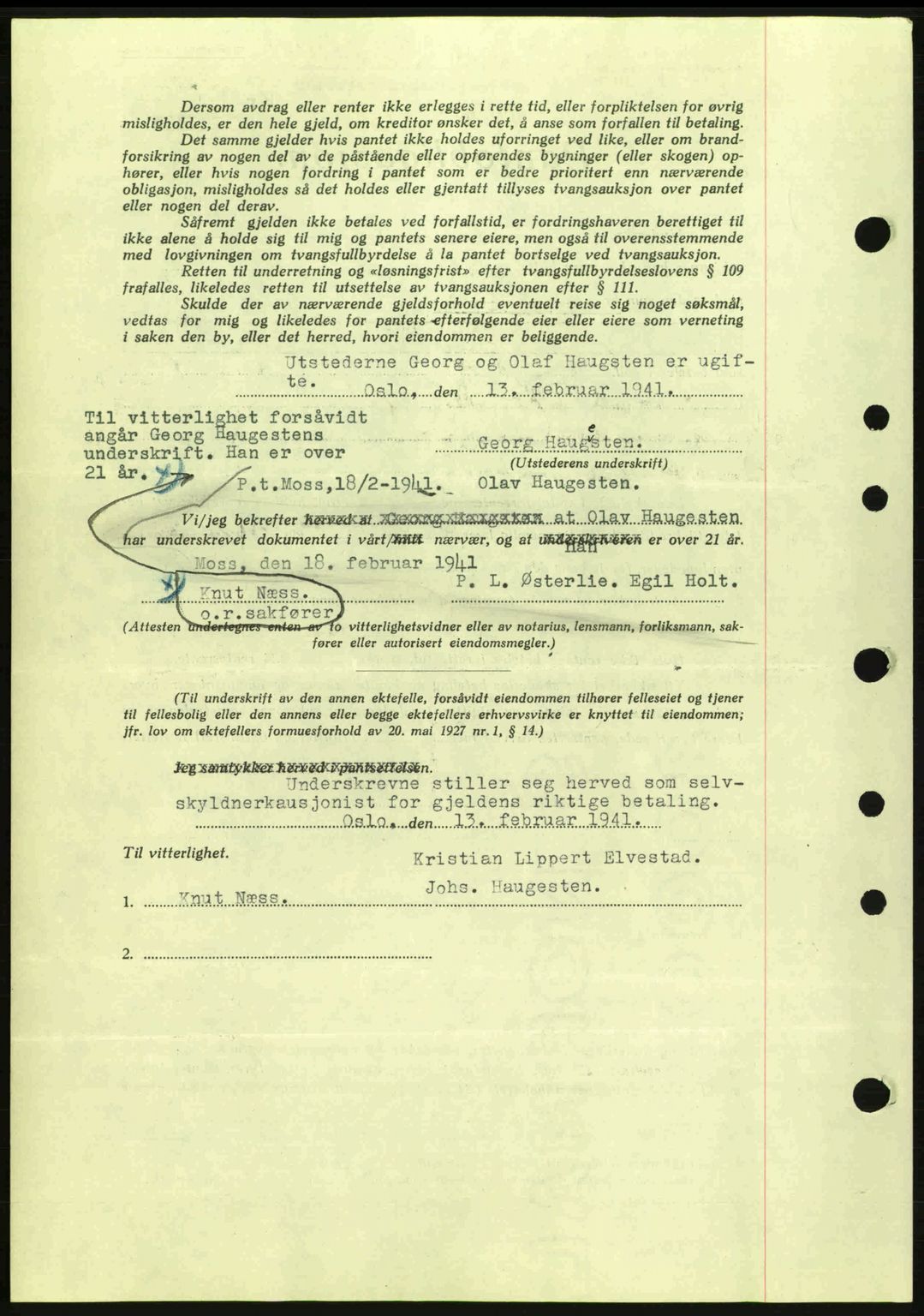 Moss sorenskriveri, SAO/A-10168: Pantebok nr. B10, 1940-1941, Dagboknr: 323/1941