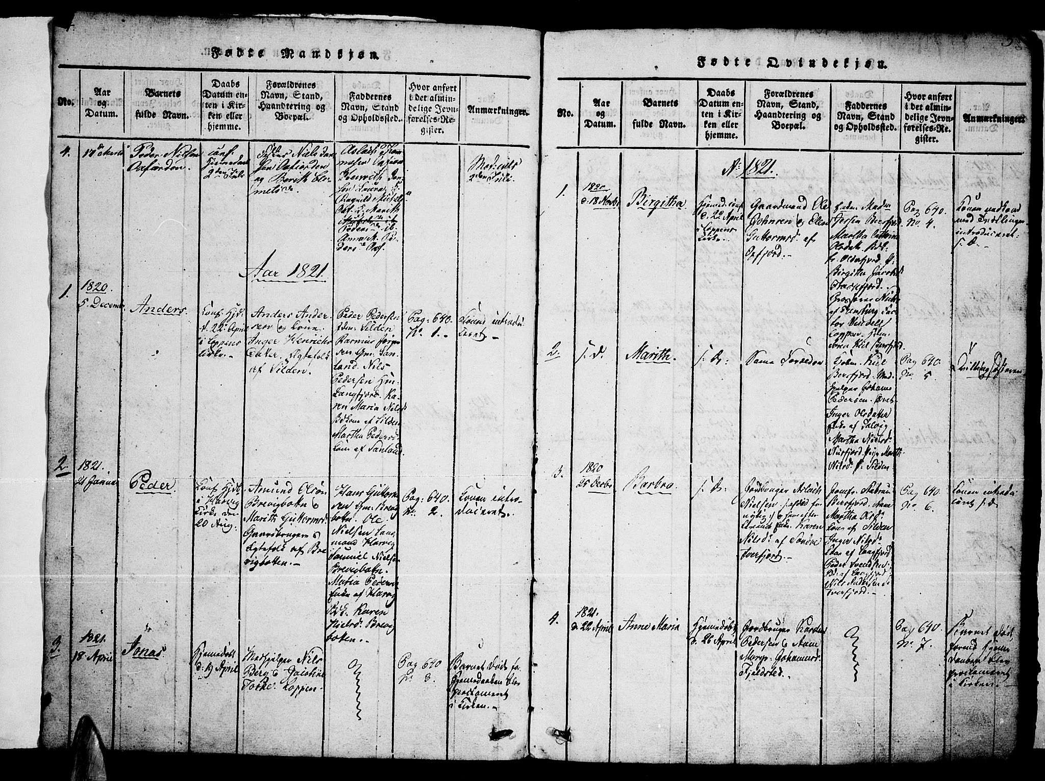 Loppa sokneprestkontor, AV/SATØ-S-1339/H/Hb/L0001klokker: Klokkerbok nr. 1, 1820-1849, s. 4-5