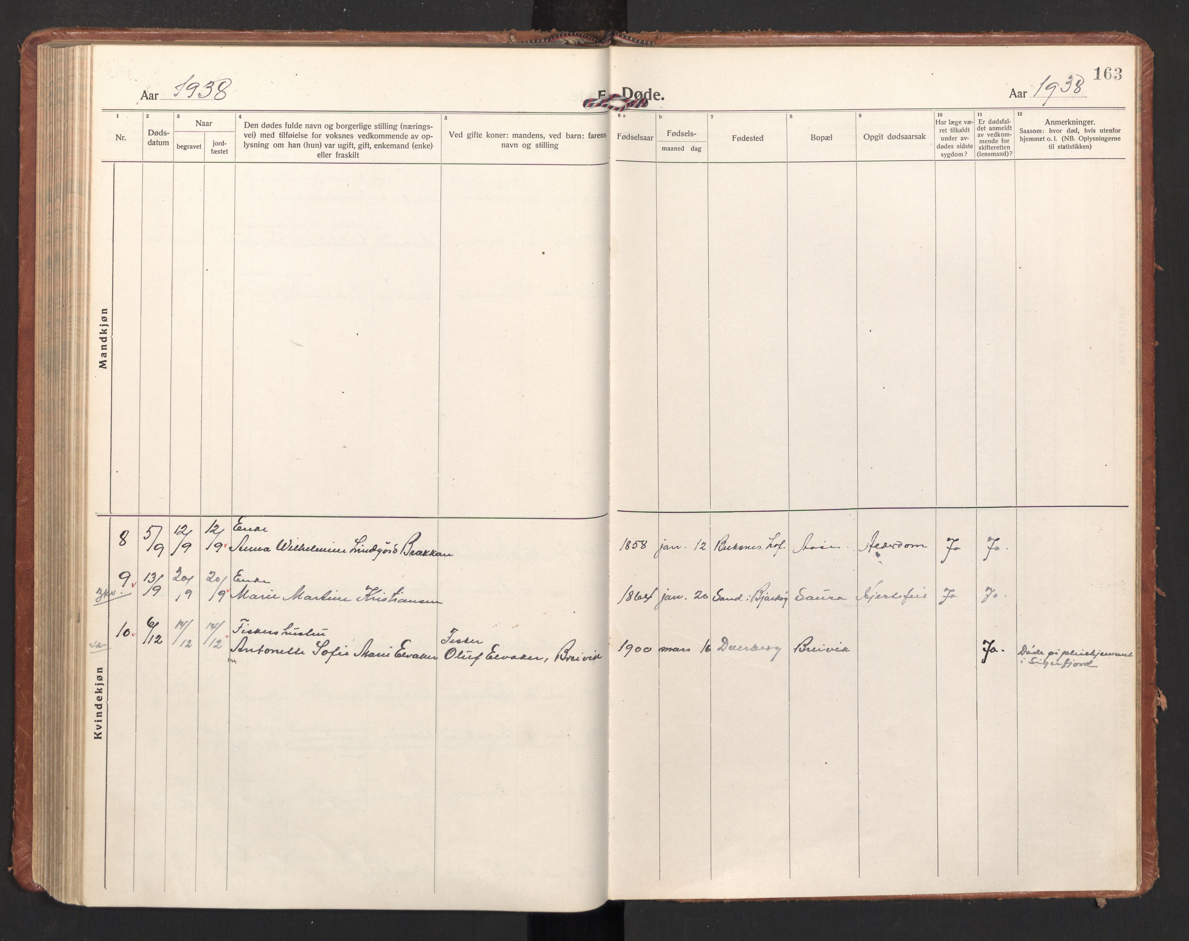 Ministerialprotokoller, klokkerbøker og fødselsregistre - Nordland, AV/SAT-A-1459/897/L1408: Ministerialbok nr. 897A15, 1922-1938, s. 163