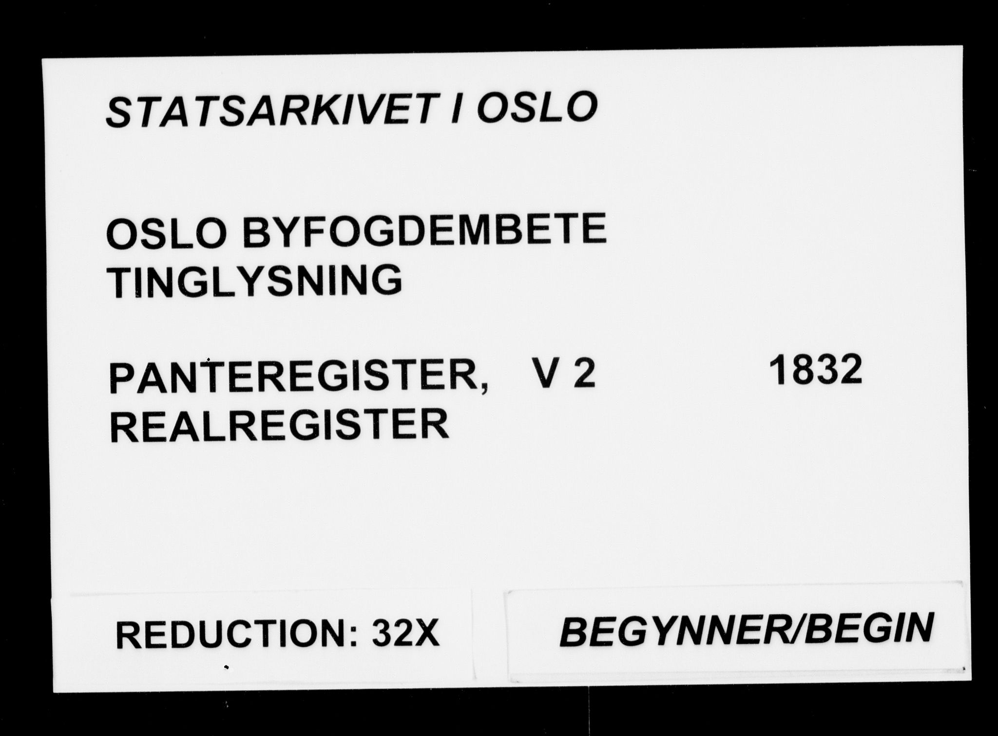 Christiania byfogd, SAO/A-11543/G/Ga/Gaa/Gaae/L0002: Panteregister nr. V 2, 1824-1841