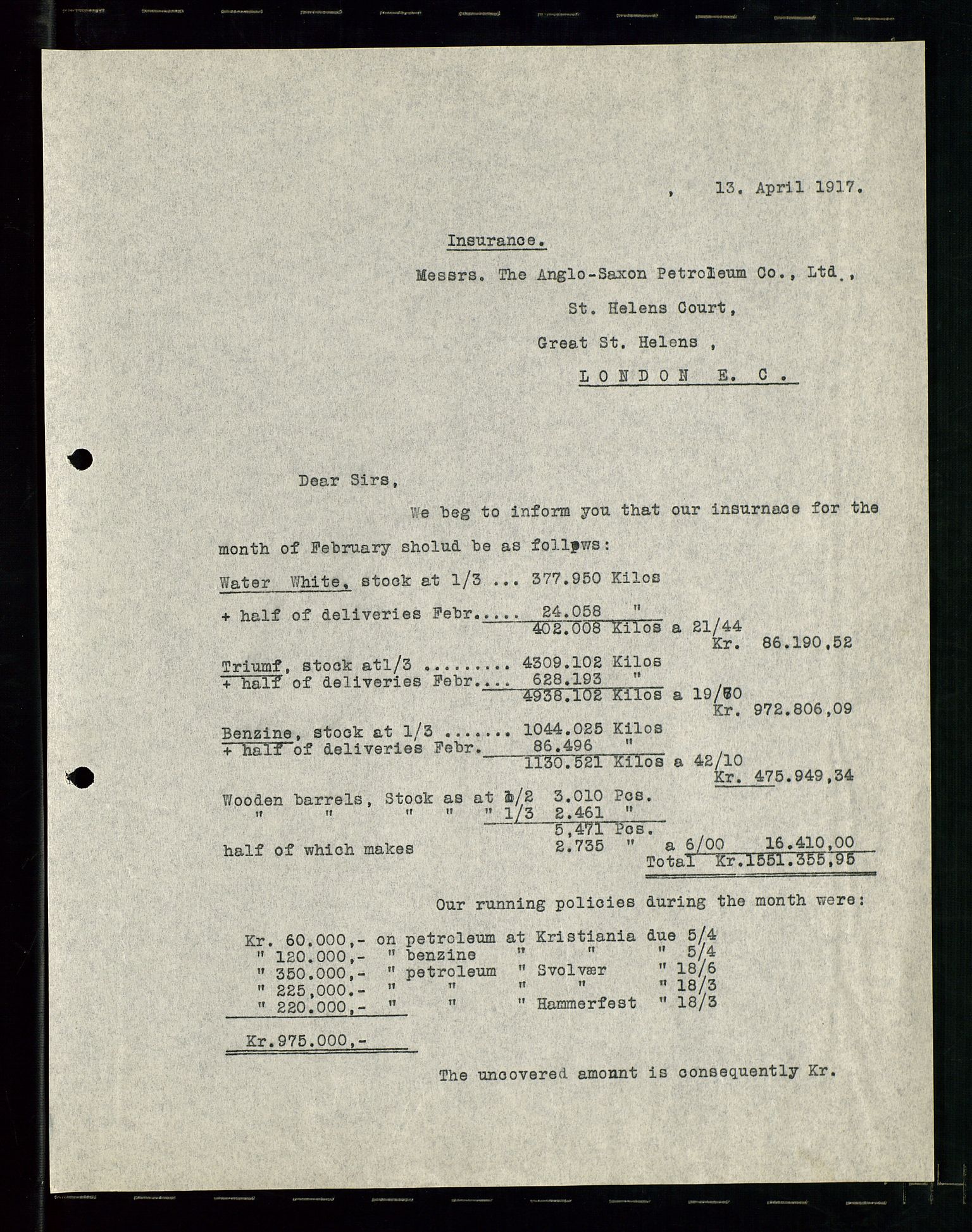 Pa 1521 - A/S Norske Shell, AV/SAST-A-101915/E/Ea/Eaa/L0001: Sjefskorrespondanse, 1917, s. 51