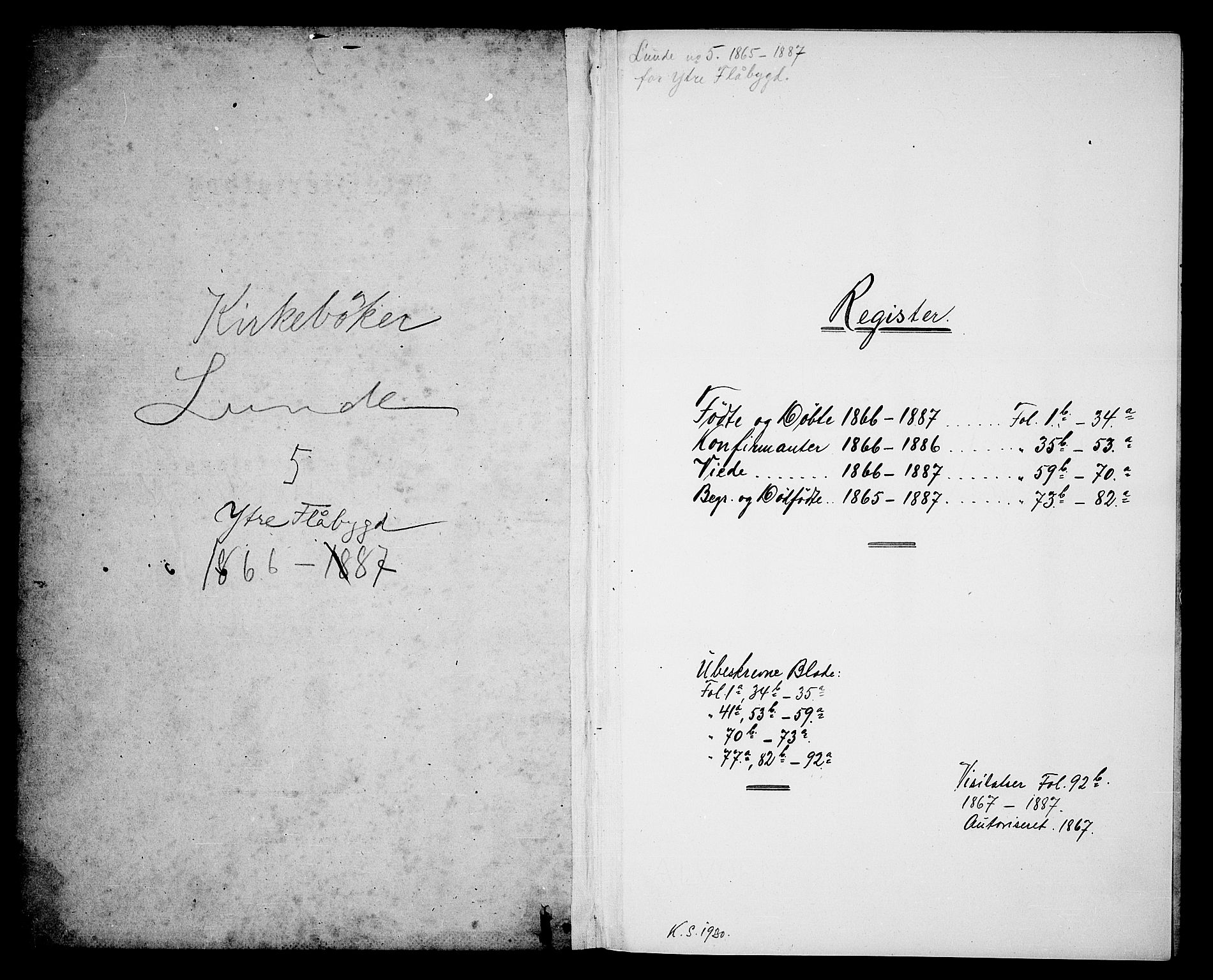 Lunde kirkebøker, SAKO/A-282/G/Gb/L0001: Klokkerbok nr. II 1, 1866-1887