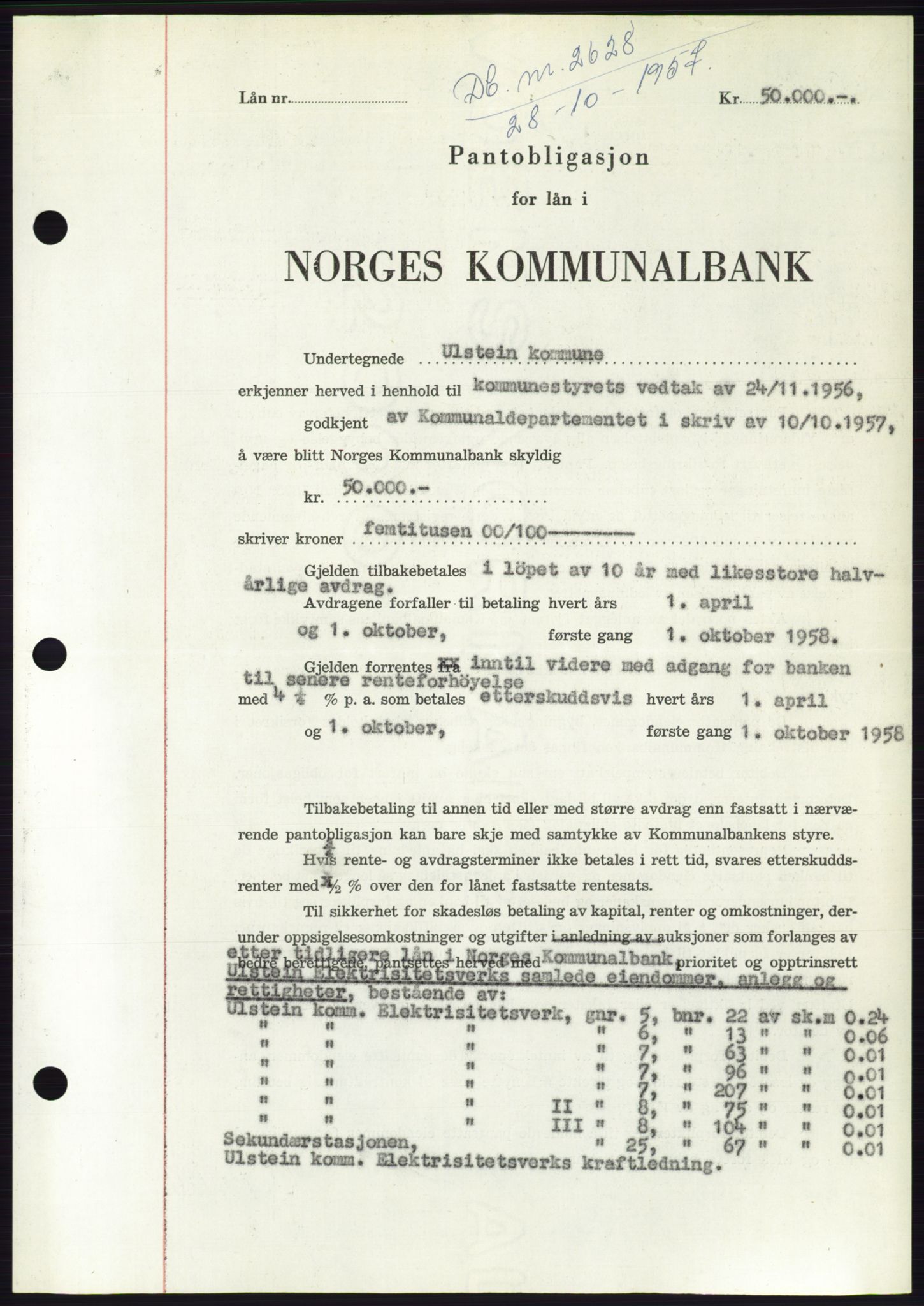 Søre Sunnmøre sorenskriveri, AV/SAT-A-4122/1/2/2C/L0130: Pantebok nr. 18B, 1957-1958, Dagboknr: 2628/1957