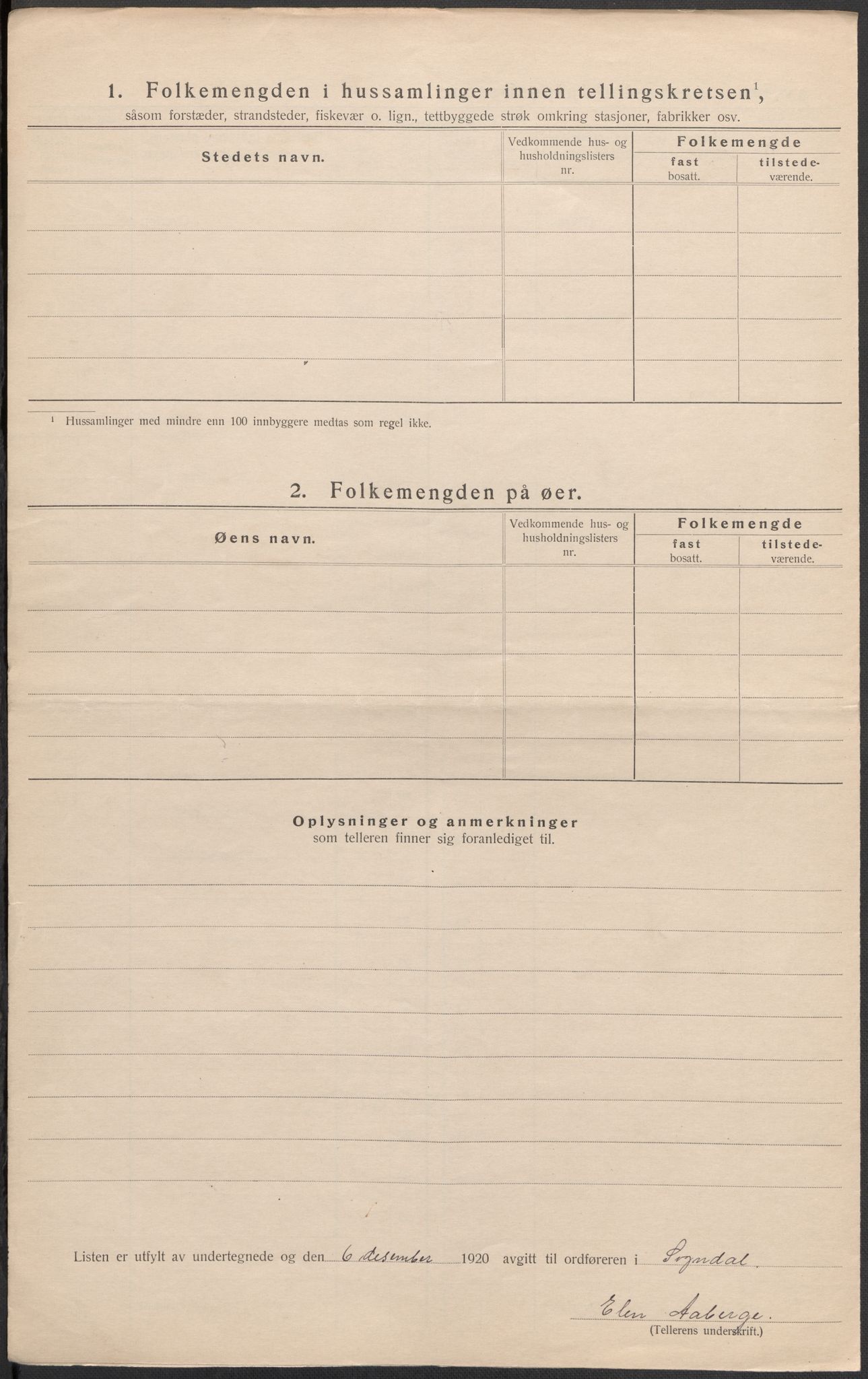 SAB, Folketelling 1920 for 1420 Sogndal herred, 1920, s. 16