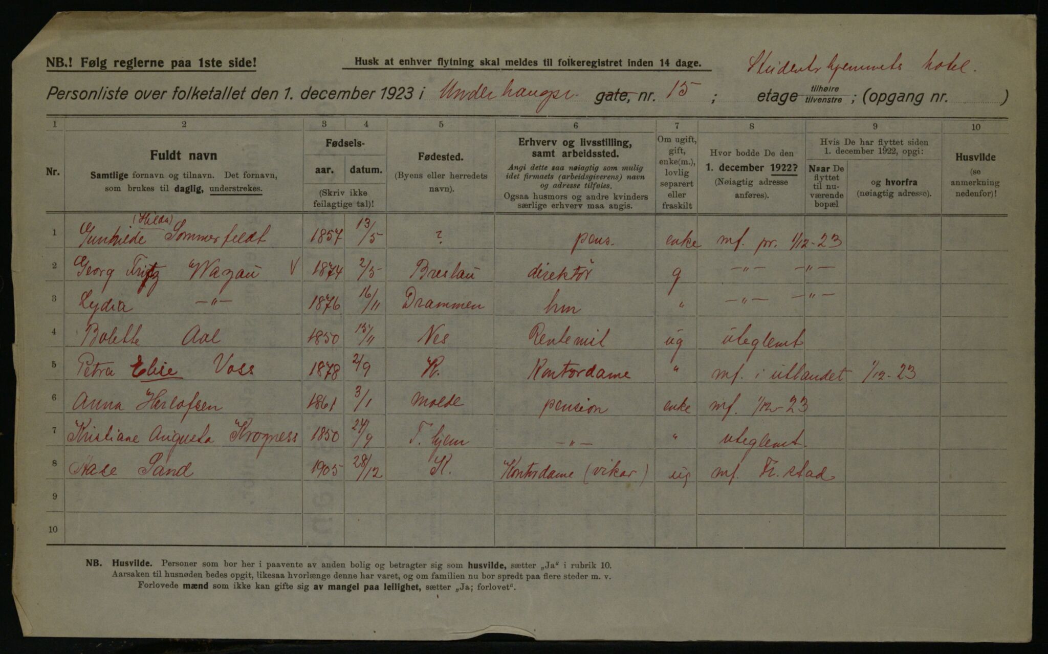 OBA, Kommunal folketelling 1.12.1923 for Kristiania, 1923, s. 132642