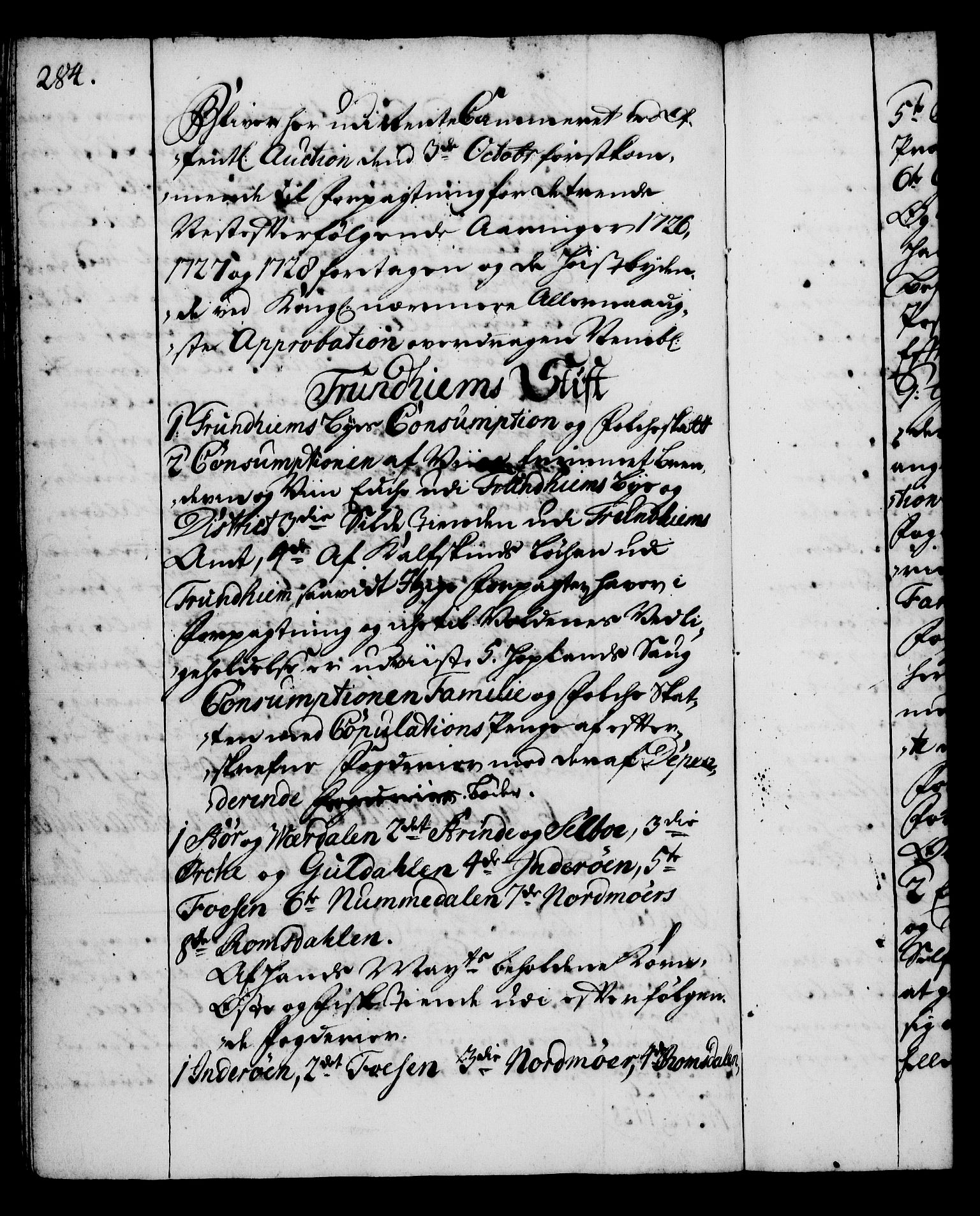 Rentekammeret, Kammerkanselliet, AV/RA-EA-3111/G/Gg/Gga/L0002: Norsk ekspedisjonsprotokoll med register (merket RK 53.2), 1723-1727, s. 284