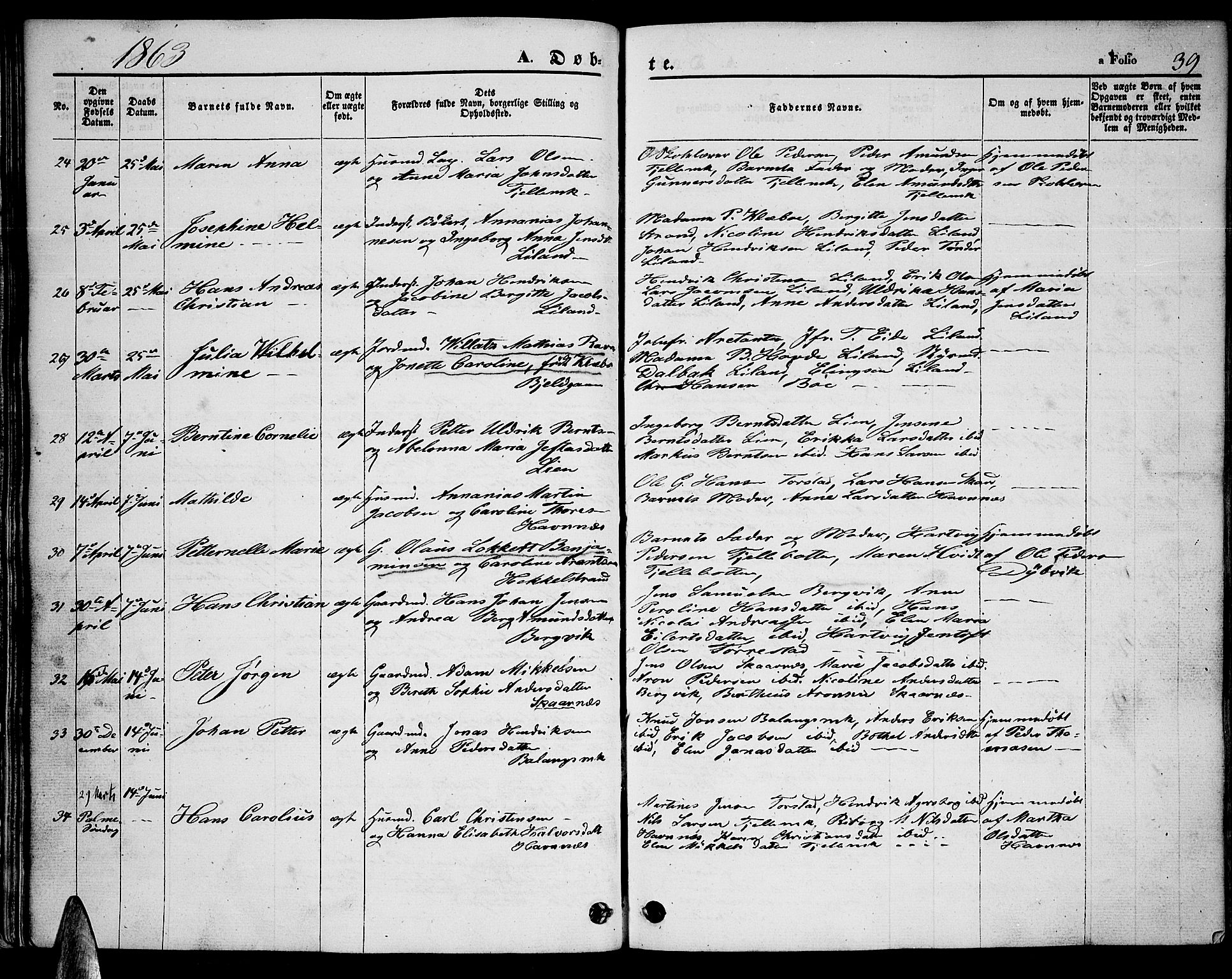 Ministerialprotokoller, klokkerbøker og fødselsregistre - Nordland, AV/SAT-A-1459/863/L0912: Klokkerbok nr. 863C02, 1858-1876, s. 39