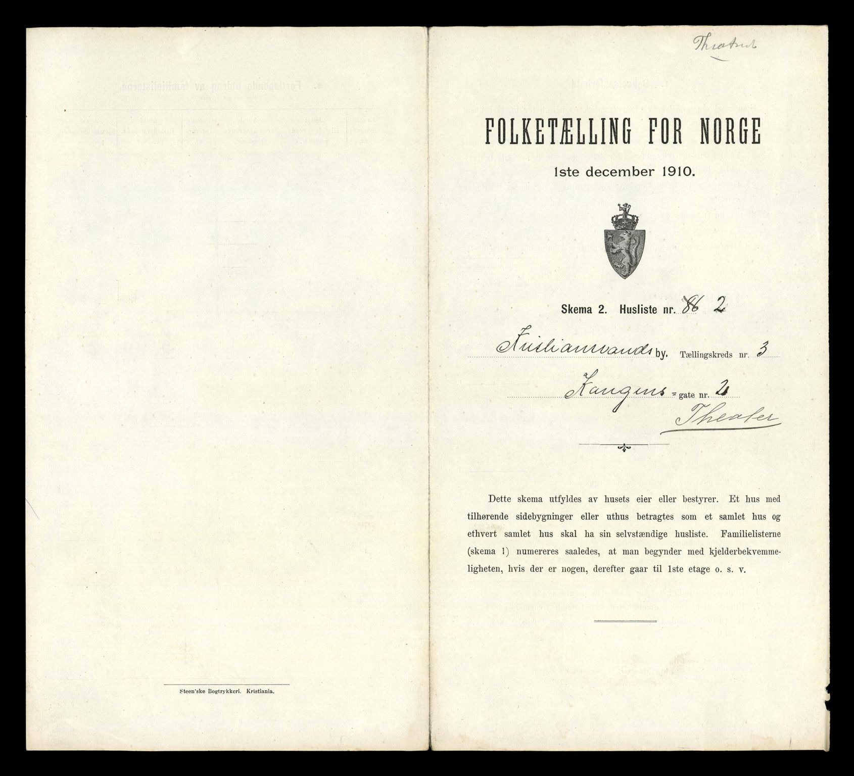 RA, Folketelling 1910 for 1001 Kristiansand kjøpstad, 1910, s. 580