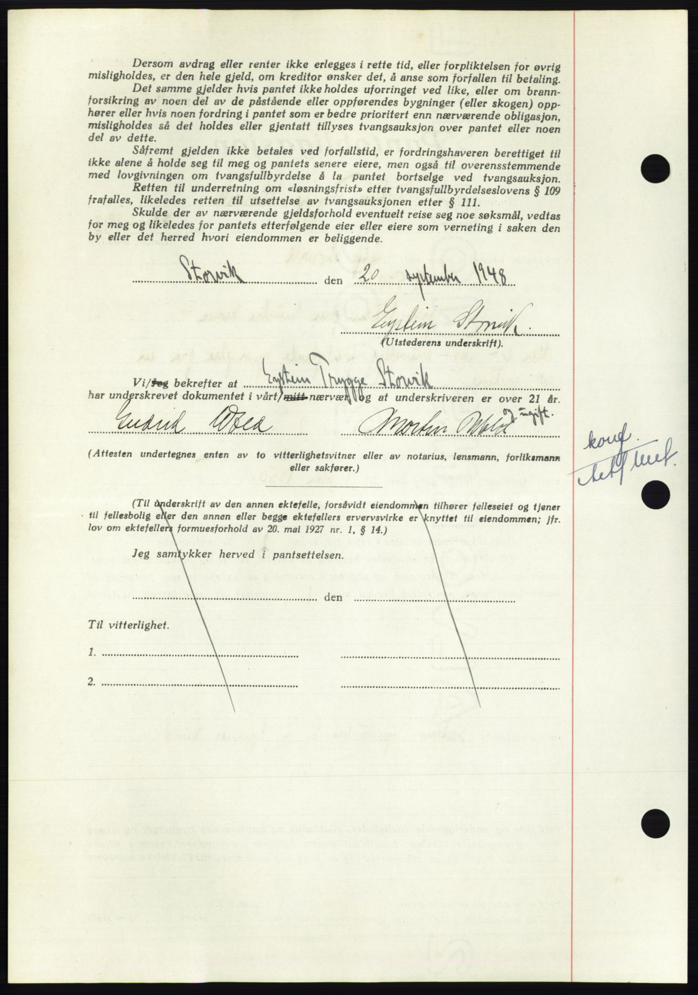 Nordmøre sorenskriveri, AV/SAT-A-4132/1/2/2Ca: Pantebok nr. B99, 1948-1948, Dagboknr: 2679/1948