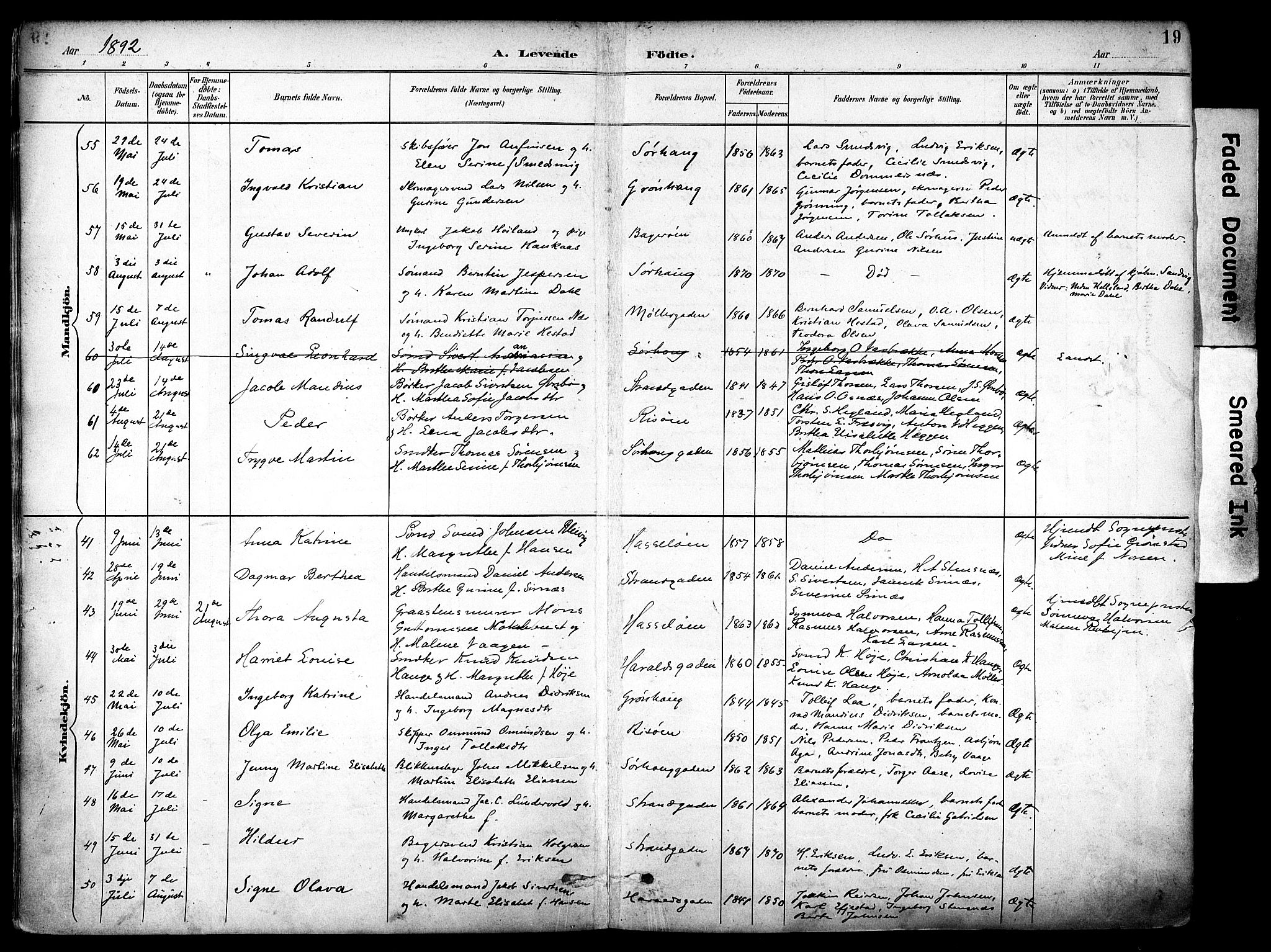 Haugesund sokneprestkontor, AV/SAST-A -101863/H/Ha/Haa/L0006: Ministerialbok nr. A 6, 1891-1907, s. 19