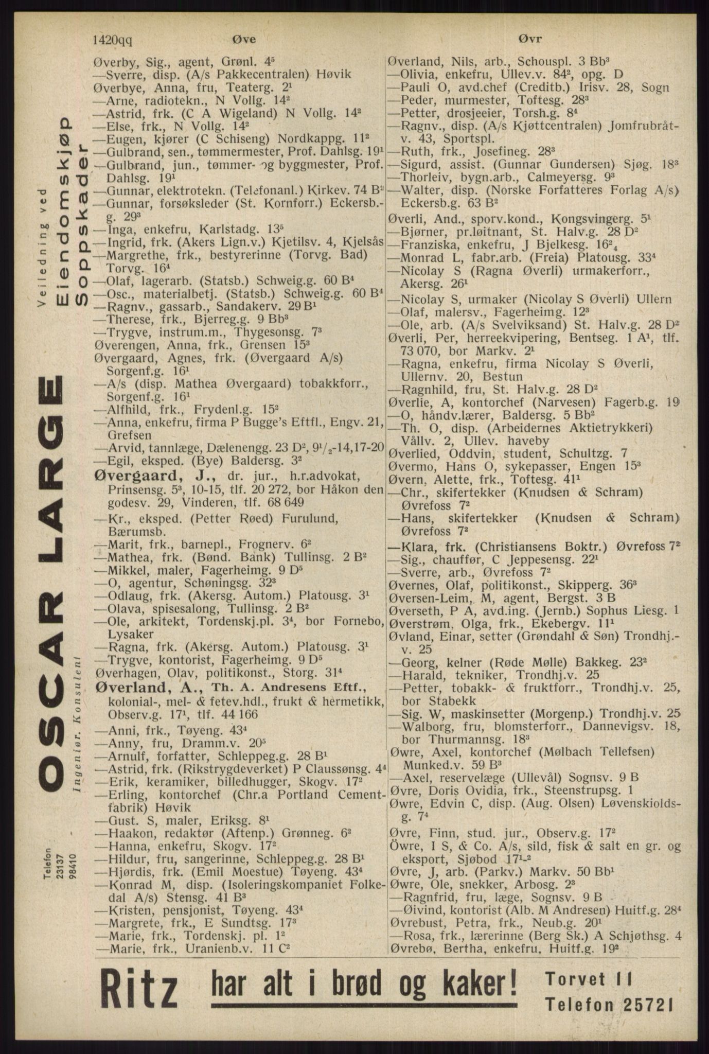Kristiania/Oslo adressebok, PUBL/-, 1934, s. 1420