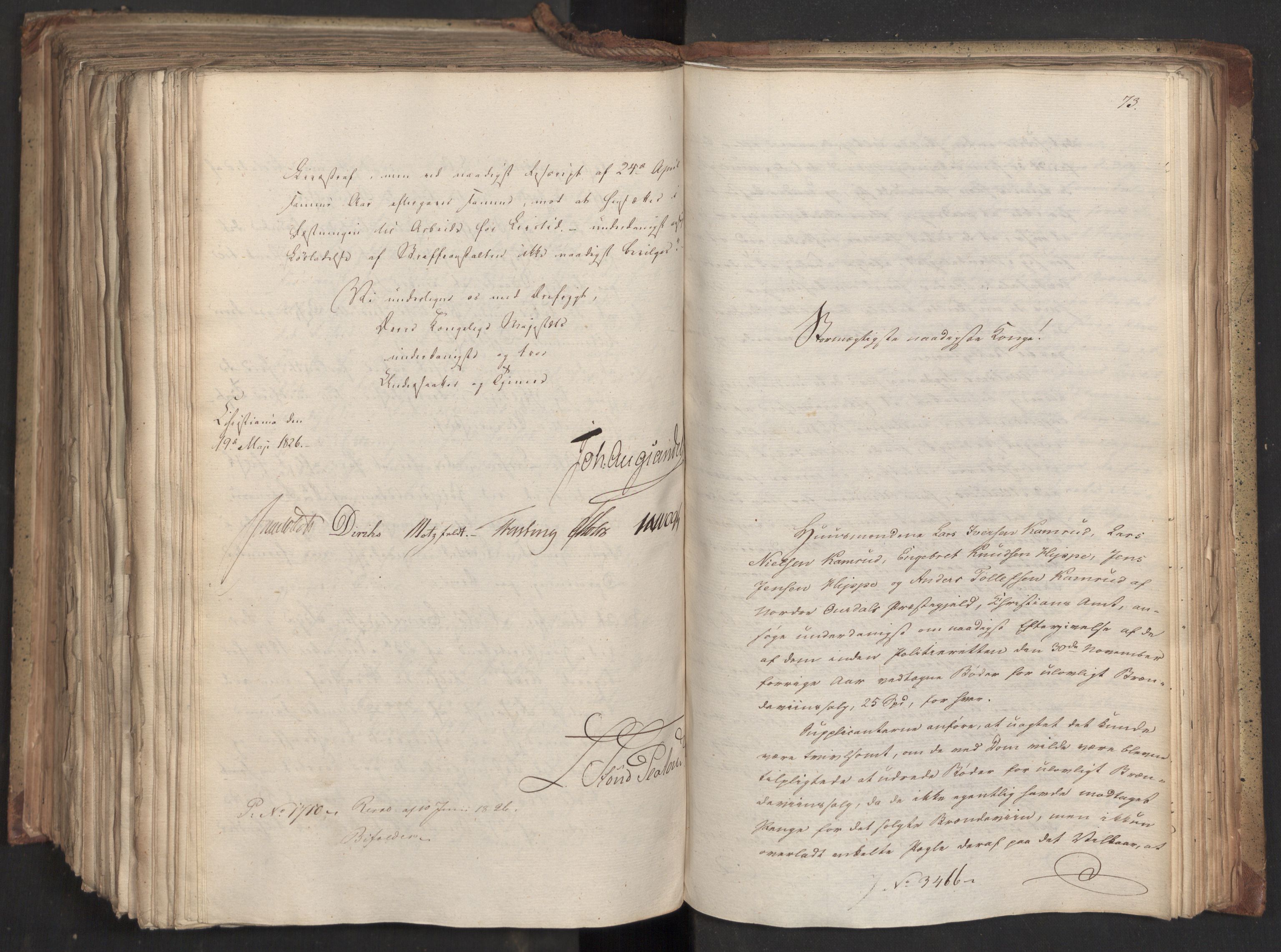Statsrådsavdelingen i Stockholm, AV/RA-S-1003/D/Da/L0046: Regjeringsinnstillinger nr. 3308-3500, 1826, s. 445