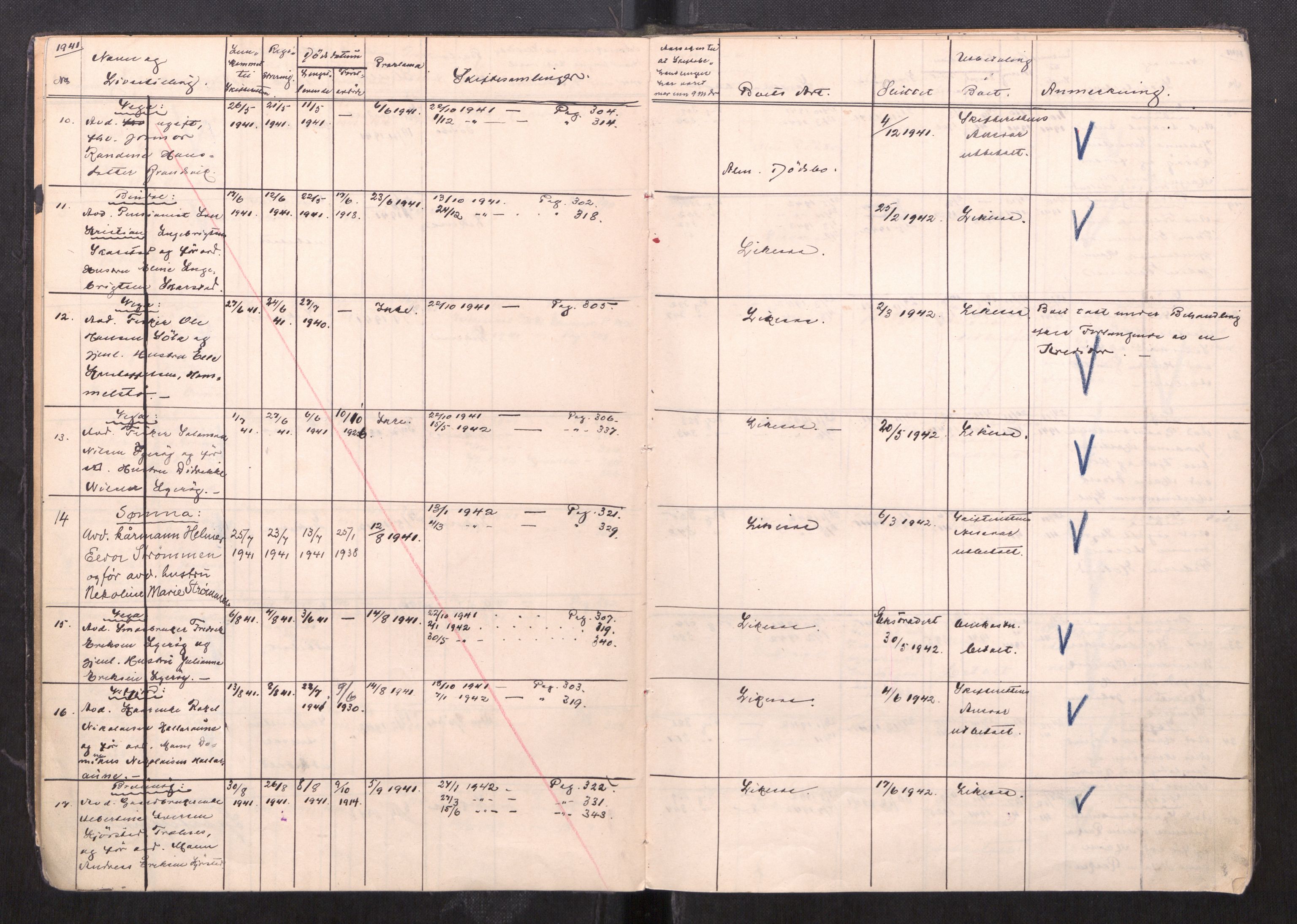 Brønnøy sorenskriveri, AV/SAT-A-4170/1/3/3Ca/L0003: Skifteregister, 1939-1957