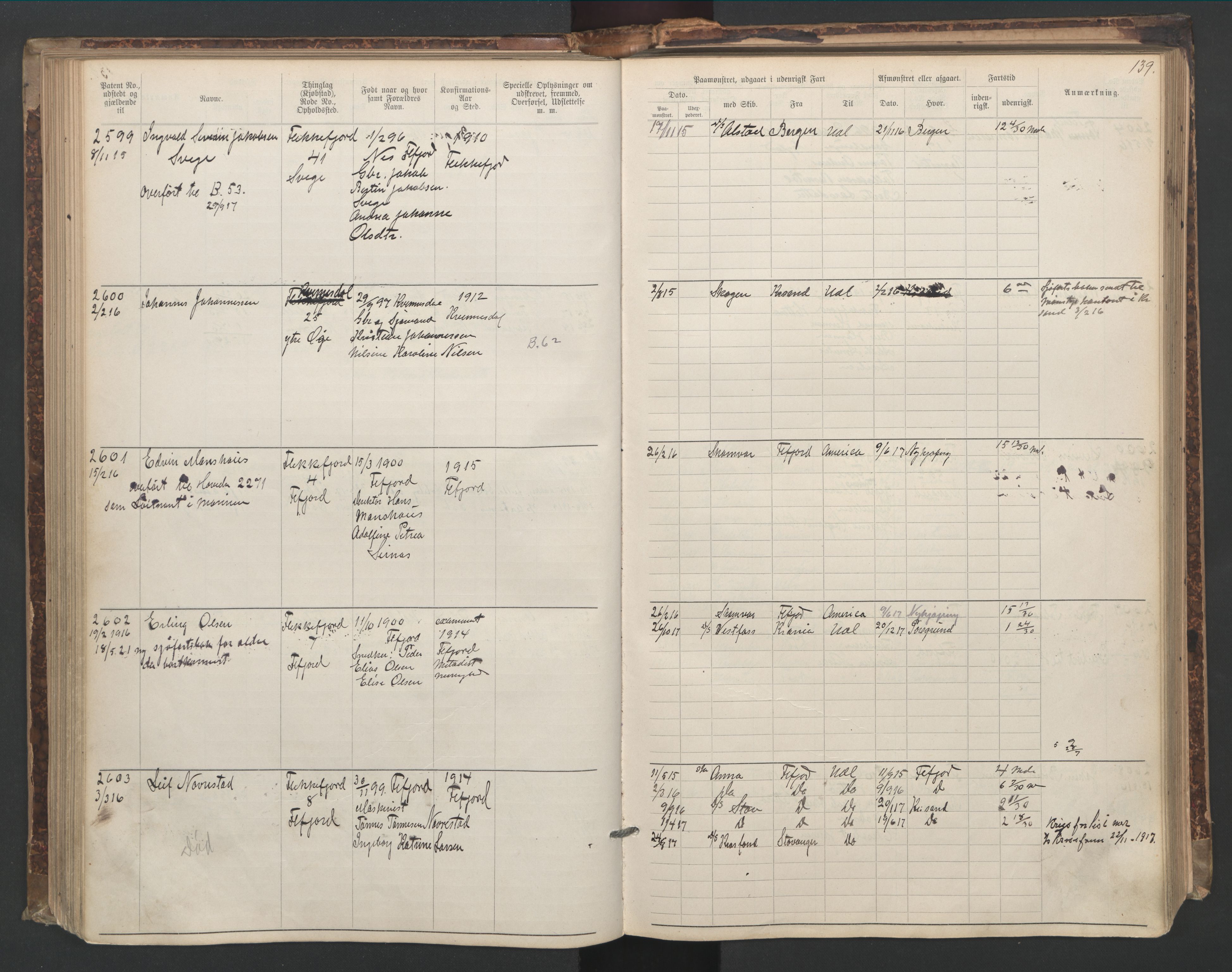 Flekkefjord mønstringskrets, SAK/2031-0018/F/Fa/L0006: Annotasjonsrulle nr 1916-2964 med register, Æ-3, 1891-1948, s. 169