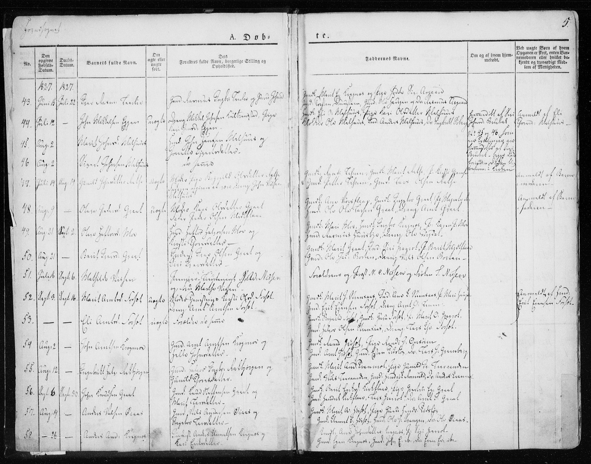 Ministerialprotokoller, klokkerbøker og fødselsregistre - Sør-Trøndelag, SAT/A-1456/691/L1069: Ministerialbok nr. 691A04, 1826-1841, s. 5