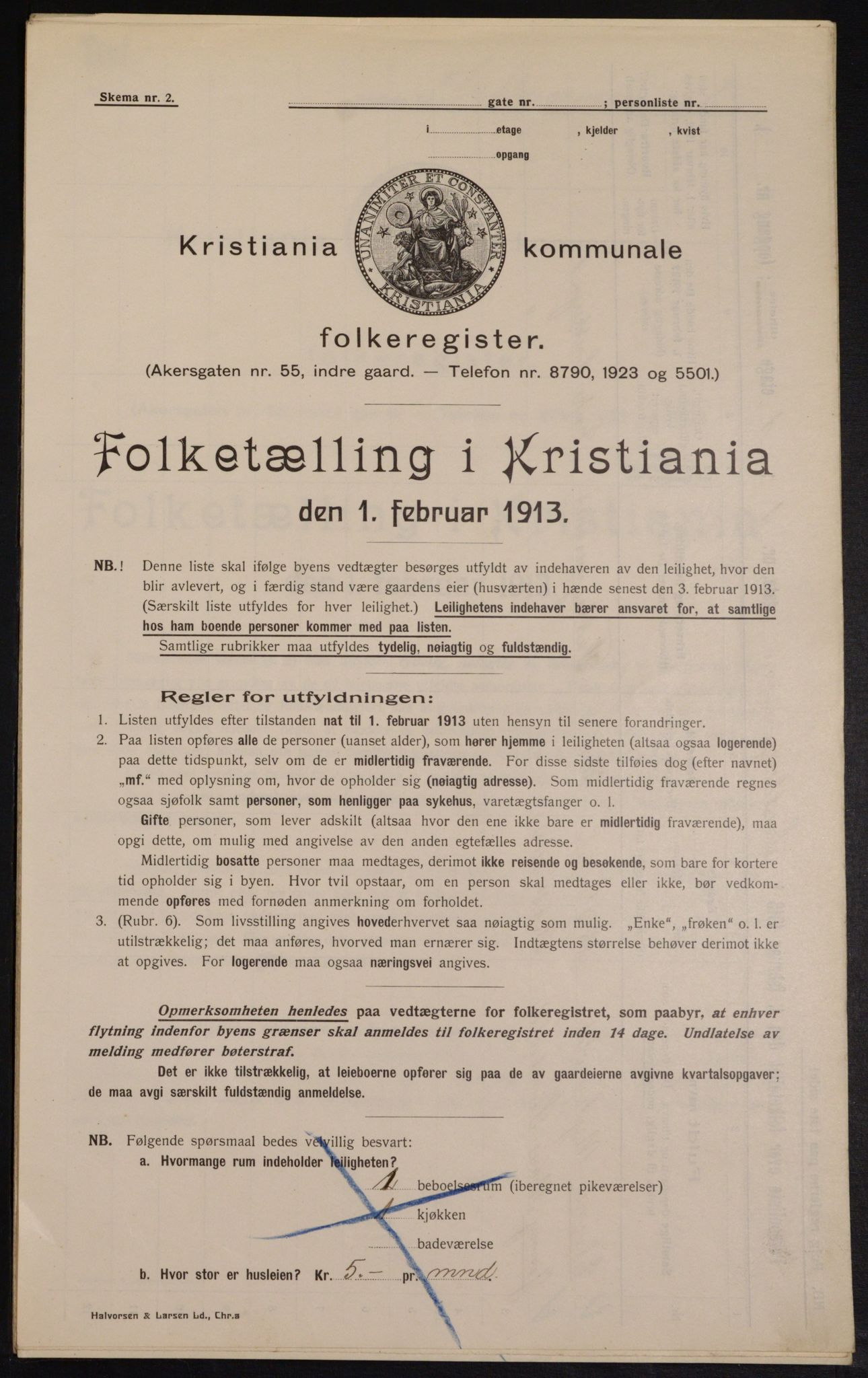 OBA, Kommunal folketelling 1.2.1913 for Kristiania, 1913, s. 97953